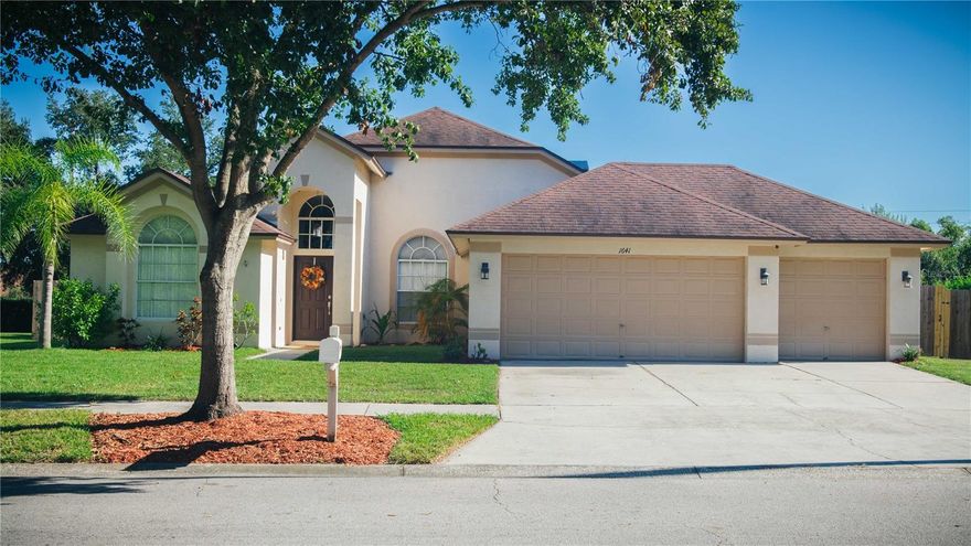 Welcome to this well-maintained 4-bedroom, 2.5-bath home that sits on an oversized lot with no rear neighbors, offering extra space and peaceful surroundings. Inside, you'll appreciate a spacious layout and new plumbing throughout, providing long-term value and peace of mind. The master suite features an ensuite bath with dual vanities, a soaking tub, and a separate shower perfect for unwinding after a long day. Three additional well sized bedrooms provide plenty of space for family, guests, or a home office setup.  Step outside to a screened-in, solar heated pool with a half bath, perfect for year-round enjoyment. The large backyard and covered patio create an ideal setting for entertaining, relaxing, or spending time with family. This home is just 3 miles away from grocery stores, restaurants, shopping, and everyday conveniences. Schedule your private showing today and make this beautiful property your home!