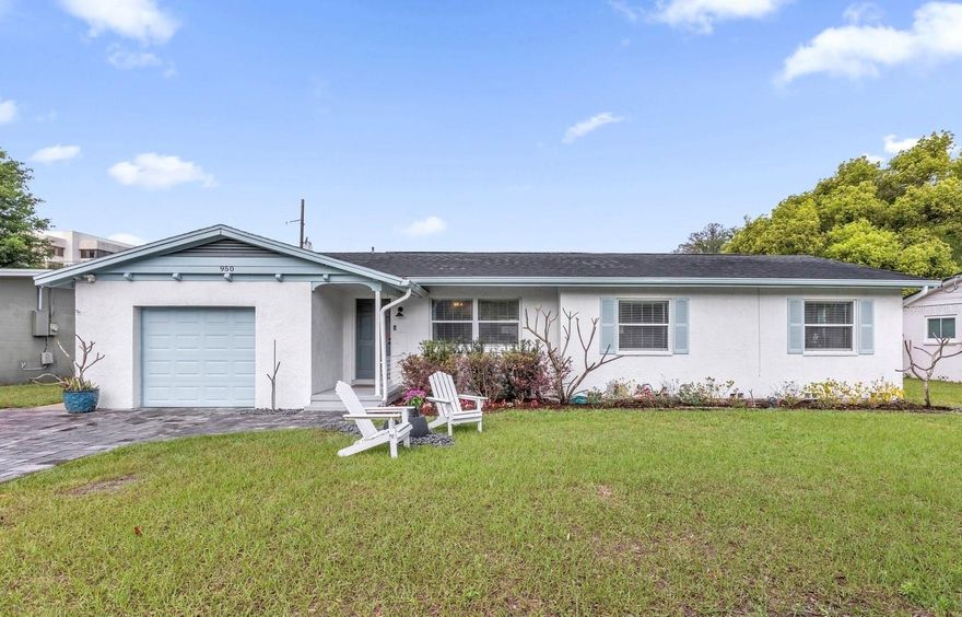 Preferred lender credit available. Welcome home to your peaceful retreat tucked away near the end of a quiet street with views of Lake Wilderness. Completely updated in 2017, move-in ready so you can lock and leave with peace of mind to enjoy the everyday lifestyle of Winter Park and Central Florida this amazing location offers. Full updates made in 2017 include new roof, plumbing, electrical, windows, recessed lighting, a/c unit, and more. Natural sunlight flows throughout the home reflecting off the refinished wood floors creating an inviting and cozy environment. The open kitchen features quartz countertops, glass crafted tile backsplash, custom cabinets, breakfast bar and stainless steel appliances. Feel refreshed and relaxed as you step into the primary suite with barn doors leading into the spa-inspired bathroom, complete with dual vanities and a large walk-in tiled shower. The backyard is fully fenced and the outdoor patio is screened-in and covered. Extra storage space can be used in the outdoor shed or the one car attached garage. No HOA and not in a flood zone. The property’s exceptional location offers close proximity to I-4 East and West, upscale award-winning Winter Park restaurants and boutiques, Winter Park Village, WP9 Golf Course, Park Ave, and the upcoming state-of-the-art Lifetime Fitness center which features over 85,000 SqFt and 5 acres of the best that wellness amenities have to offer. Nearby EV charging stations located within 2 miles away make sustainable living effortless. Rare opportunity to settle into or invest in a peaceful updated retreat located in the highly desirable and vibrant community of Winter Park.