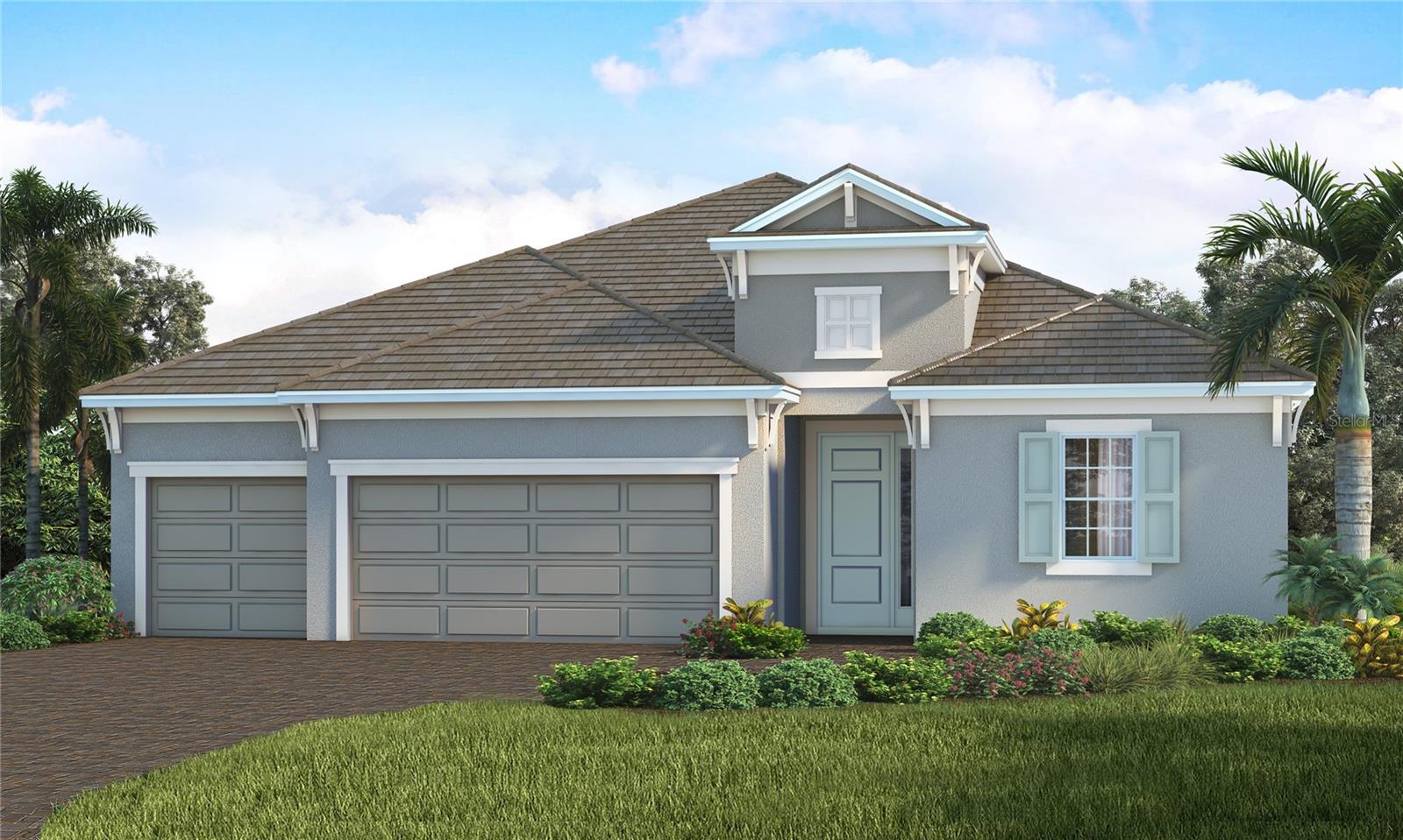 Under Construction. The Sea Spray 2 offers an open-concept floor plan designed for modern Florida living. The spacious kitchen and great room feature a large island—perfect for gathering with family and friends. A huge walk-in pantry provides ample storage and convenient access for the home chef.
Enjoy views of the sparkling pool and screened lanai with brick pavers, privacy wall, outdoor kitchen rough-in, and a peaceful natural wooded preserve. The luxurious owner’s suite features two walk-in closets and a large walk-in shower. A convenient pool bath is located off the kitchen, plus an additional half bath for guests. Beautiful Level 4 wood-look tile flooring flows throughout the main living areas, and quartz countertops add a touch of elegance. This home combines luxury, quality, and comfort to perfectly capture the Florida lifestyle.