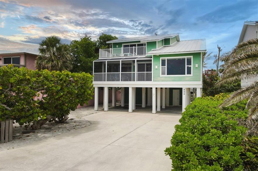 This 3 bedroom 3 bath Key West home has fantastic Gulf views from almost every room in the house. The open interior layout is ideal it is complimented by a large screened and open air porches which commune perfectly with the Gulf of Mexico and her stunning sunsets. The home enjoys a multiple of custom finishes which are secured with impact resistant windows, sliders and a standing seam metal roof. Come and enjoy walks on the beach while watching the Tarpon roll in Boca Grande Pass.