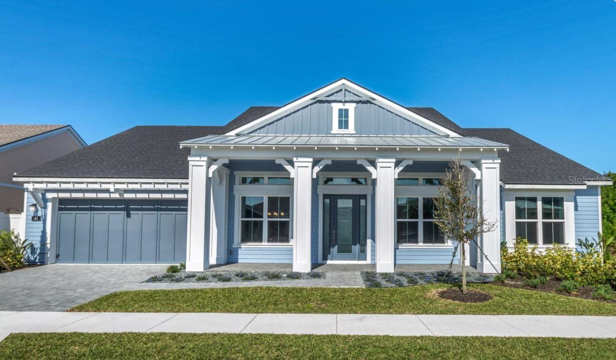 PREMUM NEW CONSTRUCTION - MOVE IN READY in the OCEANFRONT Community of Verona. Easy walking distance to your PRIVATE community beach walk over. This 4 Bedroom, 3 bath plus office, is a grand, OPEN floor plan. Walk through your front porch into the home and you're are greeted with the oversized living room with sliders out to the lanai. Flows right into the grand kitchen with 42in all WOOD cabinets, QUARTZ countertops, TILE backsplash, STAINLESS STEEL appliances, hidden walk-in pantry, and large island. Paired with formal dining room space where TILE floors continue with large windows overlooking your front yard. Mirroring your dining room is the Office with large windows and anchored at front of the home. Premium Master Suite featuring trey ceiling, huge walk-in closet and En-suite Master Bath with 2 sinks and QUARTZ countertops plus large WALK-IN TILE shower. Split floor plan with 3 bedrooms; one with Jack N Jill Bath. Paired with 2nd bath with QUARTZ countertop and TILE tub/shower combo. Walk outside to your large covered screened in lanai and rough-in for outdoor kitchen. This new construction Atlantic floor plan is located in Verona-a beachside community with private beach walkover and soon to be community pool. Nicely appointed throughout.