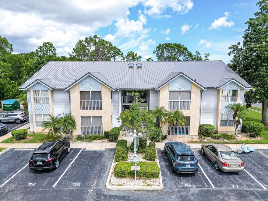 Welcome to your new oasis in Daytona Beach! This charming 1-bedroom, 1-bathroom corner unit, perfectly positioned on the first floor for easy access plus, you'll have the convenience of assigned parking right at your doorstep. The unit boasts an open floor plan. It seamlessly blends living spaces for a modern and airy feel. Enjoy your own private retreat with an enclosed porch that provides a serene view of lush greenery perfect for relaxing or enjoying a morning coffee. The community amenities are second to none, featuring a clubhouse that you can gather for family events or enjoy the pool table, ping pong table, fitness center, sauna. It even has an extra storage room you can use for your bicycle. You also get to cool off or unwind in the pool, or gather with friends and family at the barbecue grill picnic area. The location is just 15 minutes from the stunning Daytona Beach, allowing you to enjoy sun-soaked days by the ocean without the hustle and bustle of beachside living. Located in vibrant Daytona Beach makes it a prime location that provides convenient access to local colleges-4mi. to Embry-Riddle Aero University or Bethune-Cookman University, 3mi to Daytona Beach International Airport, Halifax Health Medical Center, 2mi to Daytona International Speedway, 1mile to Tanger Outlets Mall, Costco, Tesla dealership, Sprout Market, shopping centers, and a variety of dining and entertainment options. Whether you’re seeking a primary residence or an investment opportunity, this unit offers both comfort and versatility. This home offers peace of mind with its recently replaced water heater(2019), AC(2020), and roof(2024), ensuring you can enjoy modern comfort and reliability without having to worry about any immediate replacement cost or additional HOA special assessments. Don’t miss out on the chance to own this gem in Daytona Beach—schedule your viewing today!