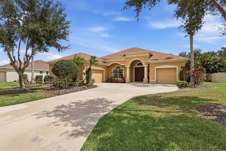 GORGEOUS GAMBLE CREEK POOL RETREAT!!! Crowned by a NEW ROOF INSTALLED IN 2025 and nestled within the sought-after community of Gamble Creek Estates, this impeccably maintained residence delivers space, flexibility, and private Florida lifestyle living. From the moment you arrive, the stately curb appeal commands attention, with mature landscaping, an expansive driveway, and an impressive THREE-CAR GARAGE CONFIGURATION offering room for vehicles, storage, hobbies, or a private home gym.

Traverse the threshold, and you are welcomed into a bright, inviting floor plan where soaring ceilings, architectural arches, neutral finishes, and abundant natural light create an atmosphere that feels both spacious and comfortable. A dedicated dining area provides the perfect setting for hosting holidays or gathering with guests, while the expansive main living area serves as the heart of the home, featuring a dramatic tray ceiling and an effortless connection to the outdoor entertaining space.

The kitchen remains connected to the living and dining areas alike, offering rich wood cabinetry, granite countertops, stainless steel appliances, a stylish backsplash, and an extended breakfast bar with seating — ideal for quiet mornings at home or entertaining with ease.

The primary suite is a true private retreat, generously sized and filled with natural light while offering direct access to the outdoor oasis. The en suite bath provides a spa-like escape with dual vanities, a soaking tub, a separate walk-in shower, and abundant closet space. Additional guest accommodations are comfortably arranged, while the dedicated BONUS ROOM/OFFICE provides flexibility for working from home, hobbies, or overflow guest space.

The true showstopper awaits just beyond the sliding glass doors. The SCREENED-IN POOL and expansive covered lanai create a resort-style setting designed for year-round enjoyment. One can sit sipping on a cup of their favorite brew whilst enjoying the peace and privacy of the surrounding greenery, cool off with an afternoon swim, or gather with guests as the evening settles in. The FULLY FENCED BACKYARD extends beyond the pool enclosure, providing additional green space and coveted privacy.

Gamble Creek Estates offers the peaceful appeal of an established Parrish community while keeping life's conveniences close at hand. From Publix at The Shops at Silverleaf and Creekside Commons — home to Lowe’s, HomeGoods, Aldi, Marshalls, and Ulta — to local dining favorites such as C&K Smoke House BBQ, Butterfield’s Family Restaurant, and Ferraro’s Italian Grille, one need not venture far for shopping or a quality meal. With easy access to US-301 and I-75, Sarasota, St. Petersburg, and Tampa are readily accessible, while days with your toes in the sand await at Bean Point, Manatee Public Beach, Coquina Beach, or Siesta Key Beach.

Why wait through the uncertainty and added expense of building when an immaculately maintained, move-in-ready pool home with a NEW ROOF, THREE-CAR GARAGE CONFIGURATION, PRIVATE SCREENED POOL, FULLY FENCED BACKYARD, AND DEDICATED OFFICE SPACE is available today? Opportunities such as this are fleeting. CALL TODAY TO SCHEDULE YOUR PRIVATE SHOWING!