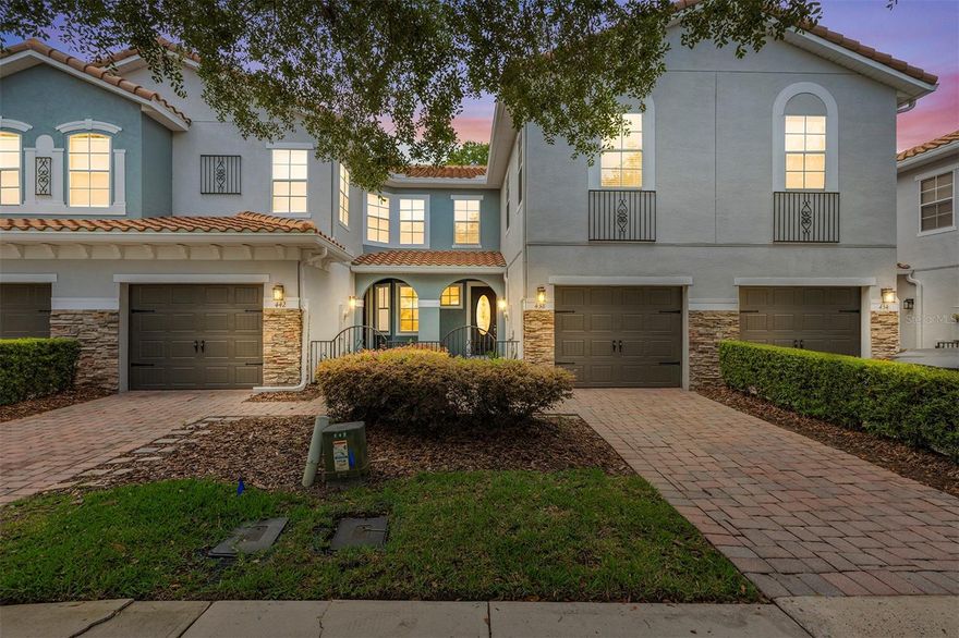 Experience the perfect blend of comfort, style, and location in this expertly designed move-in-ready townhome, featuring 1,568 square feet of thoughtfully planned living space with 3 bedrooms and 2.5 bathrooms plus a single-car garage, nestled within the highly coveted gated neighborhood of Isles of Oviedo in central Oviedo. The expansive first floor is perfect for social gatherings, showcasing an open-concept living and dining space, a convenient powder room, and a kitchen that seamlessly extends to the lanai overlooking a tree-lined lot ensuring complete privacy. The kitchen boasts granite countertops, 42-inch cabinetry adorned with crown molding, a pantry, stainless steel appliances and elegant tile flooring. When the day winds down, escape to the tranquil second level. The Owner's Suite offers a private retreat with a generous walk-in closet, an en-suite bathroom featuring double vanities, a linen closet, a spacious walk-in shower, soaking tub and a private water closet. Upstairs, you'll also find two additional bedrooms, a second full bathroom providing ample privacy and comfort for everyone. As a resident of Isles of Oviedo, you’ll enjoy an array of amenities including a secure gated entry, a sparkling community pool, recreational park and playground and ample visitor parking spaces. Strategically located just minutes from major highways including 417, this residence offers seamless access to UCF, healthcare centers, top-tier Seminole County schools, premium shopping destinations including the Oviedo Mall, the Cross Seminole Trail, Seminole State College, Lockheed Martin and internationally famous attractions including Universal Studios, theme parks and coastal destinations. Lawn maintenance and exterior pest control are all included in your monthly rental payment. Don't let this opportunity to pass by—reach out today to schedule your personal tour to experience it firsthand and find your ideal residence! Smoking is prohibited on the premises. Renter's insurance is mandatory and must be secured prior to occupancy. This property may be under audio/visual surveillance.
