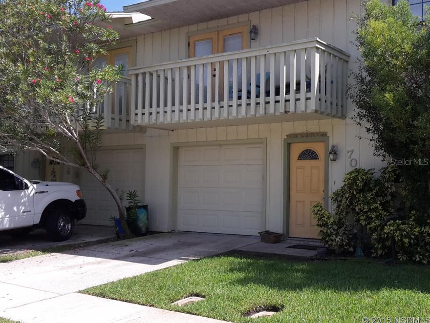 Best buy on the Beachside. 3/2.5 townhouse for under $180,000. Includes a one car garage and an interior laundry room. 200 ft from the entrance to the Echo Park where you can launch a small boat or go fishing from the docks. 3 blocks to the ocean. Remodeled kitchen with cherry wood cabinets that stretch to the ceiling. Some doubled insulated windows. Balcony off the master bedroom and balcony off the 2nd bedroom. 3 sets of French doors.Fishing pond on property. Also a patio outside the living room. Currently rented at $950 per month with a 60 day notice ;Water: City