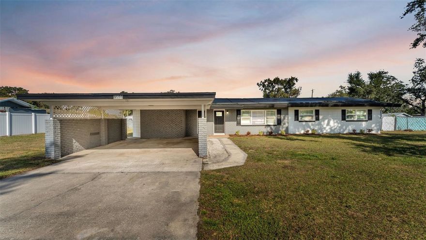One or more photo(s) has been virtually staged. Welcome to 1599 Avenue E NE — a beautifully remodeled 4-bedroom, 3-bathroom pool home situated on a large, oversized lot with no HOA and energy saving solar panels! This move-in-ready property offers the perfect blend of modern upgrades, flexible living space, and exceptional outdoor entertaining.  Inside, you’ll find a spacious great room that flows seamlessly into a modern kitchen featuring stainless steel appliances, solid surface countertops, and plenty of cabinet space — ideal for both everyday living and hosting guests. The home features luxury vinyl plank flooring throughout, a fresh coat of interior paint, and all-new fixtures, creating a clean, contemporary feel.  The desirable split-bedroom floor plan includes a rare double primary suite, making it perfect for multi-generational living, guests, or added privacy. An updated indoor laundry room adds everyday convenience, while a new roof installed in 2021 provides peace of mind for years to come.  Step outside to your private backyard oasis, complete with a resurfaced pool, fully fenced yard, and a screened-in porch — perfect for relaxing or entertaining year-round.  With no HOA, an oversized lot, and a prime Winter Haven location, this fully renovated home truly checks every box.  Schedule your private showing today — this one won’t last long