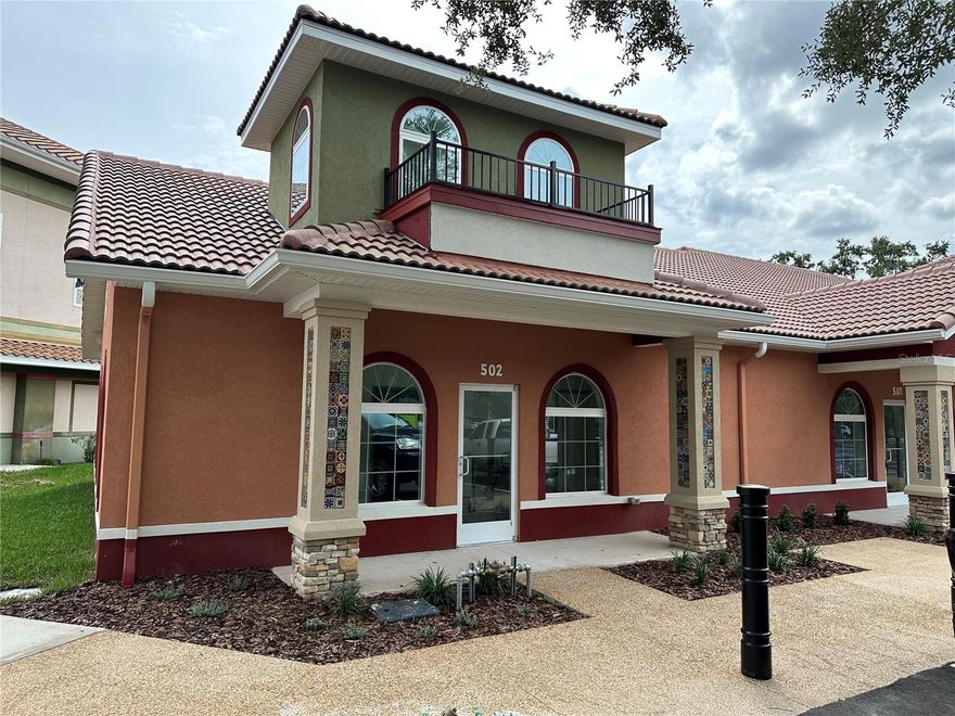 Professional Space for lease, located in the highly desirable area across from The Villages known as The Oaks. This space is a new construction building, available to move in now. Choose your own flooring.  Unit 502 is 1212 SF  Located just off Hwy 441 (with AADT of 38,000), the building is golf cart accessible and is convenient to The Villages, Spruce Creek and Stonecrest.  This Sumter County office has convenient in-and-out access at a signalized intersection. Businesses like Advent Health, Aldi Foods, Lowe’s, Cracker Barrel, medical offices, banks, and multiple retailers are all within a ½ mile of this desirable location.