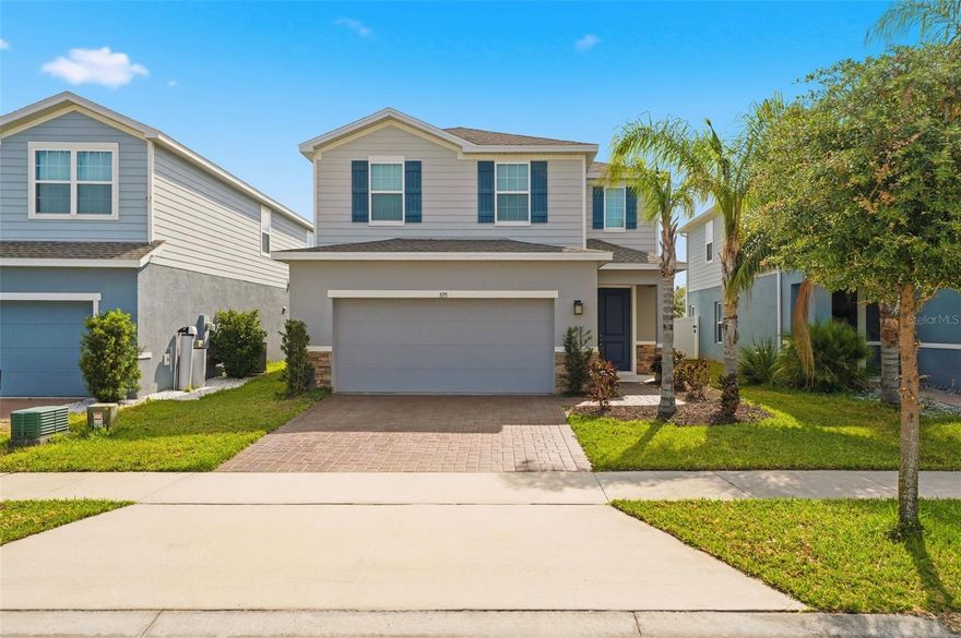 Welcome to this move-in-ready two-story home featuring fresh interior paint throughout and offering a clean, updated feel. With 3 bedrooms, 2.5 baths, a spacious upstairs loft, and 1,910 heated square feet, the home is designed for comfortable everyday living. The main level features an open-concept layout where the kitchen, complete with granite countertops and double ovens, flows seamlessly into the family room and dining area, creating an inviting and connected space. Upstairs, the primary suite offers a private retreat with two walk-in closets and an en-suite bath. Two additional bedrooms and a versatile loft provide flexible space for a second living area, home office, game room, or potential fourth bedroom. Enjoy outdoor living with a screened rear lanai and fenced backyard, while recently sealed front pavers enhance the home's curb appeal. Astonia residents have access to community amenities including a pool, playground, and dog park. Ideally located just minutes from Posner Park, shopping, dining, and daily essentials, with easy access to I-4 and Central Florida attractions.