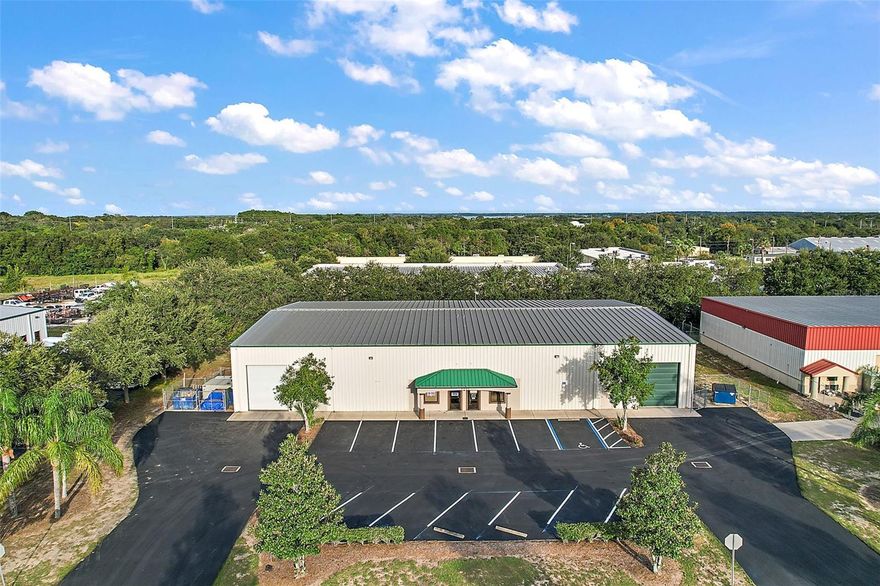 10,800 SF Industrial Butler Steel building in Leesburg's Greenleaf Business Center Park. Building originally designed as divisible into two equal units with office area and restrooms already in place for each side, separate meters. Clear Span, 20'+ Eve height, 22' Ridge height, Two Grade Level, 12x16 overhead doors, approximately 1000 sq ft finished air conditioned offices, entire building is fully insulated. City sewer & water, Zoned M-1 industrial,  Greenleaf Business Center Park is populated with similar high quality industrial buildings throughout. Very attractive place for your business. Close to FL Turnpike, I-75, The Villages, Excellent Central Florida Service Location. Owner prefers to sell, but will consider lease offers at $12 psf. A portion of the building is currently tenant occupied, with one tenant agreeing to vacate prior to close of sale. Majority of building will be available for owner occupancy by close of sale. Please call agent for further details on current tenant status, lease info etc.