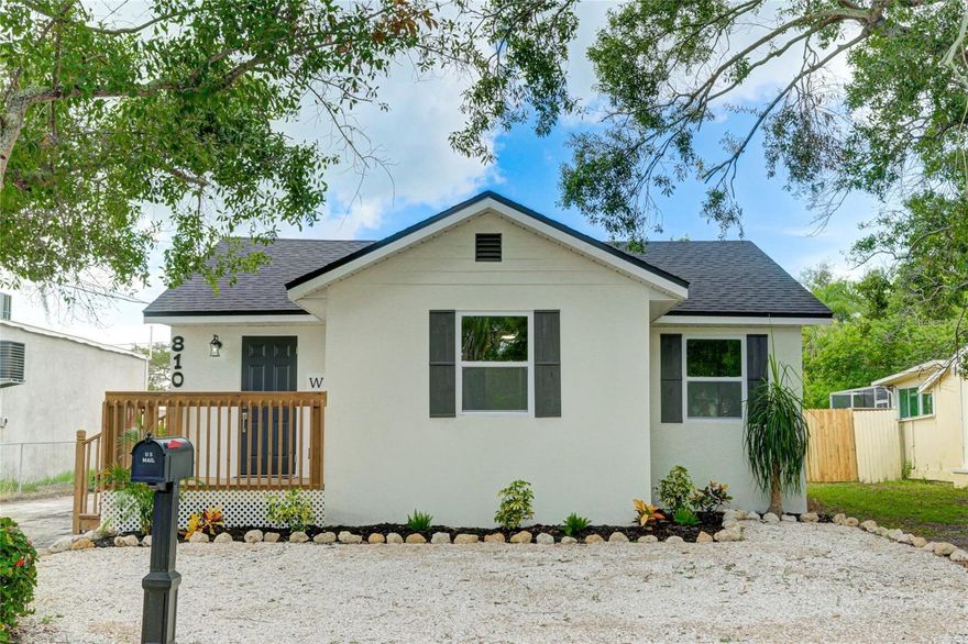 Fully rebuilt from the slab up, this beautifully renovated home is ideally located just minutes from Downtown Bradenton. Enjoy quick access to the Riverwalk, dining, shopping, arts, and year-round events, all while living in a quiet residential setting.

The open floor plan offers a bright, welcoming feel with new laminate and tile flooring throughout. The kitchen features wood accents, a farmhouse sink, and modern fixtures, and flows into a separate dining area perfect for entertaining. Major updates include a new roof, new electrical and plumbing, new HVAC system with warranty, hurricane impact windows, hurricane ties, cement pads, new insulation, ceiling fans, and a large water heater—providing peace of mind for years to come.

The primary suite includes an ensuite bath and dual closets, while both bathrooms showcase a modern, HGTV-inspired design. A spacious backyard offers room for outdoor entertaining or recreation. No HOA.

Conveniently located three blocks from LECOM Park, approximately one mile from Manatee Memorial Hospital, minutes to area beaches, and a short drive to Tampa and Sarasota. An excellent opportunity to own a move-in-ready home near the heart of Brade