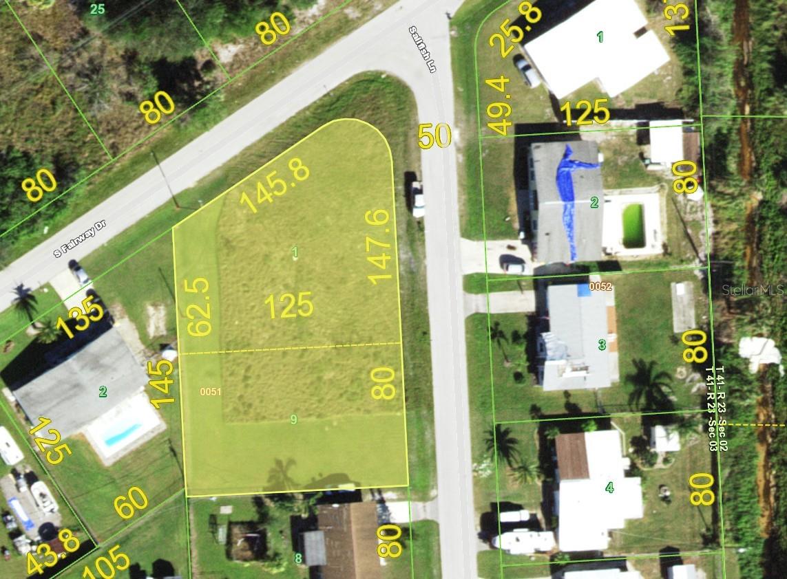 Located in the established Tee and Green Estates community, this expansive 23,118 sq ft corner lot offers a great opportunity to build your custom home. While situated near the airport, the neighborhood maintains a welcoming residential feel with convenient access to travel and local amenities. Comprised of two cleared lots and located in a No Scrub Jay Zone, the property offers exceptional space, privacy, and flexibility—with no HOA fees or deed restrictions to limit your vision. Enjoy the quiet charm of country living without sacrificing convenience. You're just minutes from Punta Gorda Airport, I-75, shopping, dining, and the pristine Gulf Coast beaches. Best of all, this lot sits outside of the flood zone, giving you added peace of mind as you plan your future build. Whether you're looking to invest or create a private retreat, this property delivers the perfect blend of location, freedom, and potential. Don't miss your chance to own this slice of Florida paradise!