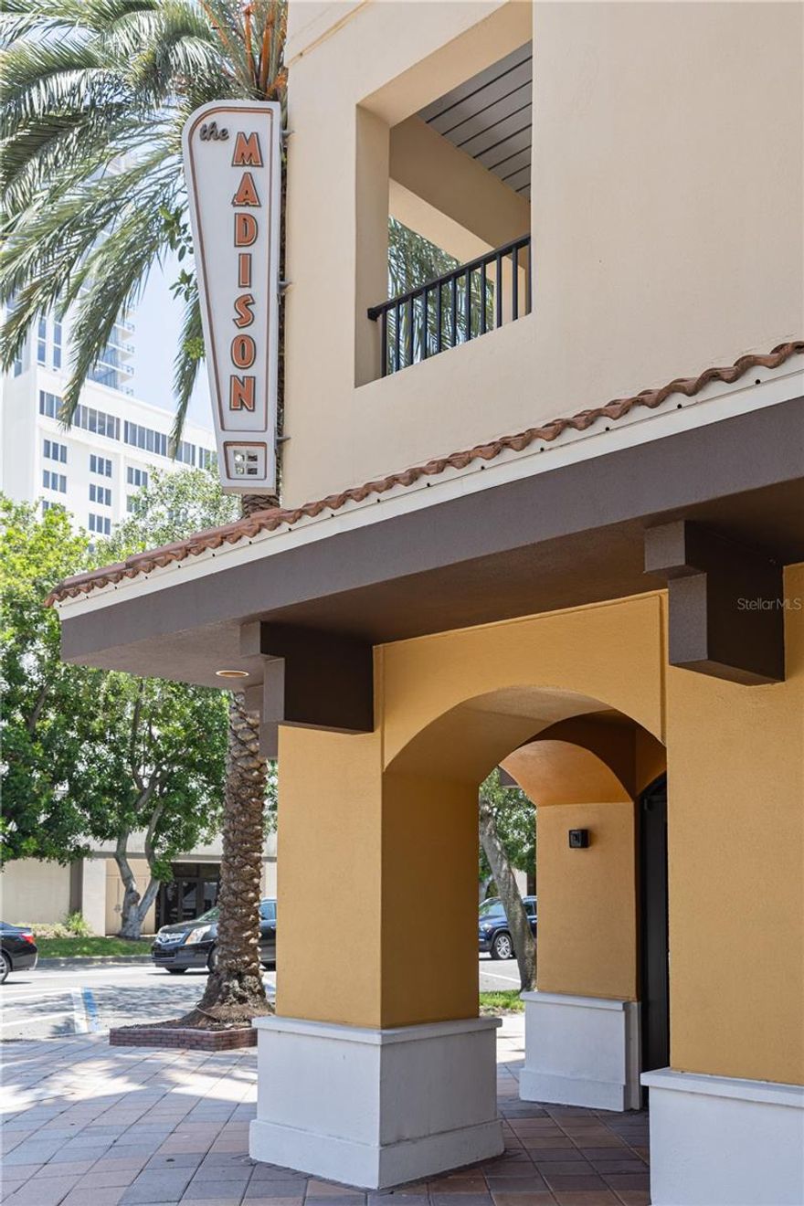 “The Madison is Special” is what any resident, past or present, will tell you. The exclusive ‘Building One’ treats residents to a year-round resort lifestyle. Within the sun-filled courtyard, you’ll find abundant seating areas, cabanas, fountain, and fire pits. Enjoy the heated pool, in-ground spa, electric fireplace, and outdoor kitchen with BBQ grills. While living at The Madison may feel like a vacation, life’s more practical needs are also taken care of with an on-site fitness center, bike room, reserved garage parking, in-unit laundry, and a private storage unit. Situated toward the back, further from 4th Ave for greater peace and quiet, Unit 212 has been fully renovated, white oak LVP flooring and new paint throughout lend a bright and airy quality to this well-designed condo. Opening the kitchen with an oversized eat-in island allows natural light to fill the space, complimenting its full-slab marble countertops and designer fixtures. South-facing balcony looks out over the waterfront and airport, with no tall buildings blocking the view. Located in the heart of DTSP, mere blocks from your favorite grocery store, dry-cleaner, and coffee shop - this stunning one bedroom condo has everything you could want or need.