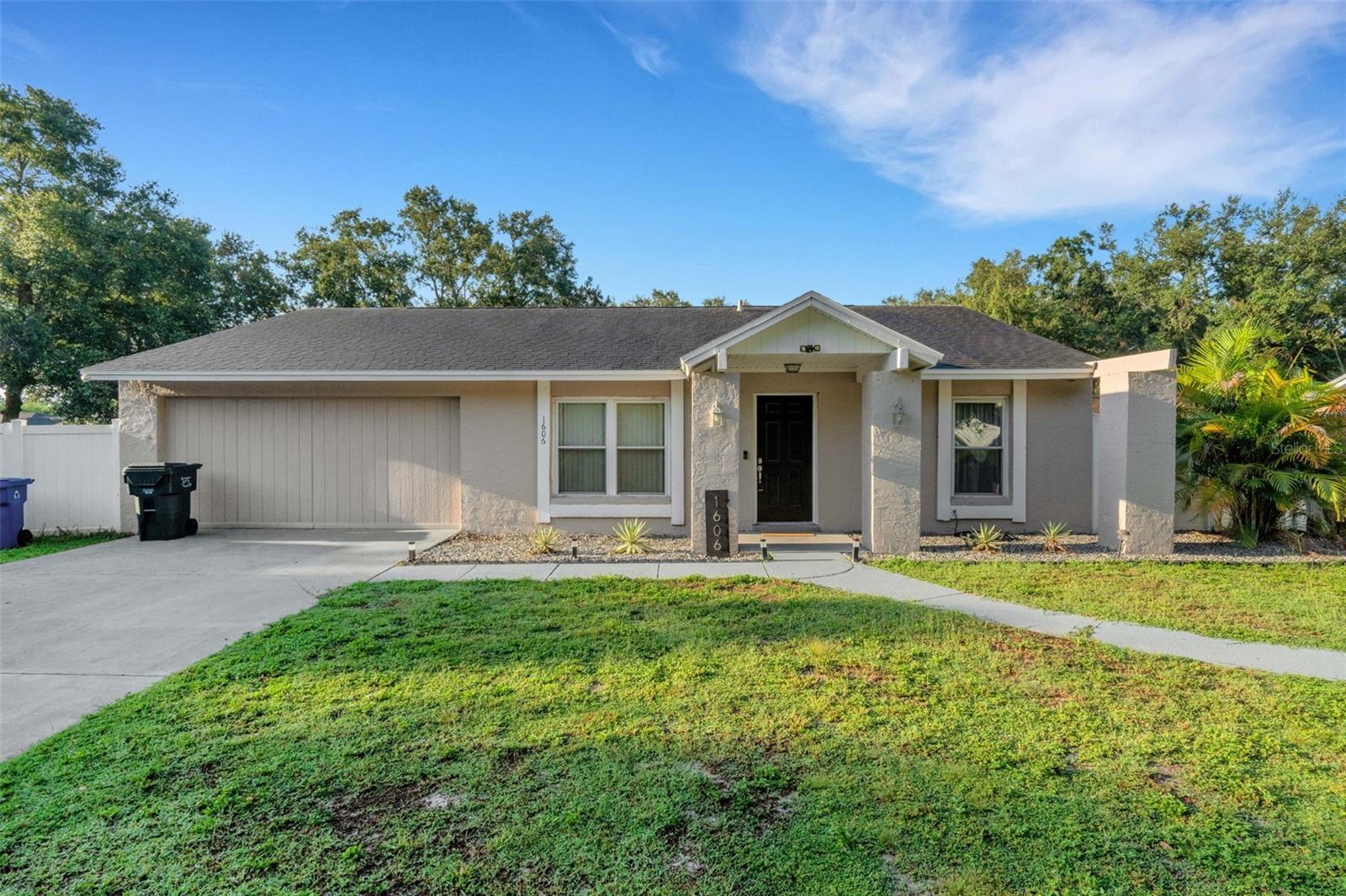 Here is your opportunity to own this lovely home with NO HOA! This 4 bedroom/ 2 bathroom home features an extra large bonus room that could easily be used as an additional living room, mancave or even another bedroom. Situated on a quiet cul de sac, this home features fresh paint throughout as well as tile and dark laminate throughout with NO carpet. The kitchen has a fantastic open layout with a beautiful granite countertop. Thanks to the 1800 square feet of living space you will have plenty of space indoors but outdoors as well with the large FENCED yard that includes a screened in patio and a storage shed. This home is a wonderful opportunity especially for large or growing families. Call to schedule your private showing today!