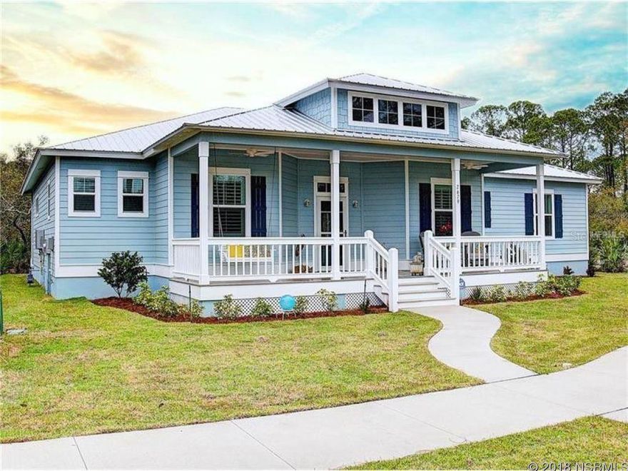 Unbelievable opportunity to rent a Hickson Home!  This home is located in the subdivision of  gated Florida Days.  3 BR's +Den, Award winning design with over 2400 sq ft living area.  Metal roof, painted Hardi Plank cement siding, beautiful washed driftwood plank tile in all living areas and Master Bedroom with 10 foot coffered ceilings.  Fully equipped kitchen with lovely Quartz countertops and metallic back splash, large walk in pantry, breakfast bar and nook.   Additional covered screened back porch with a Glass "waterfall" door . This home overlooks a pond and the unique location of Florida Days is set in the middle of the 2000 acre preserve of Doris Leper park.  Florida Days has several access trails into the park with one about 500 feet away from this home.