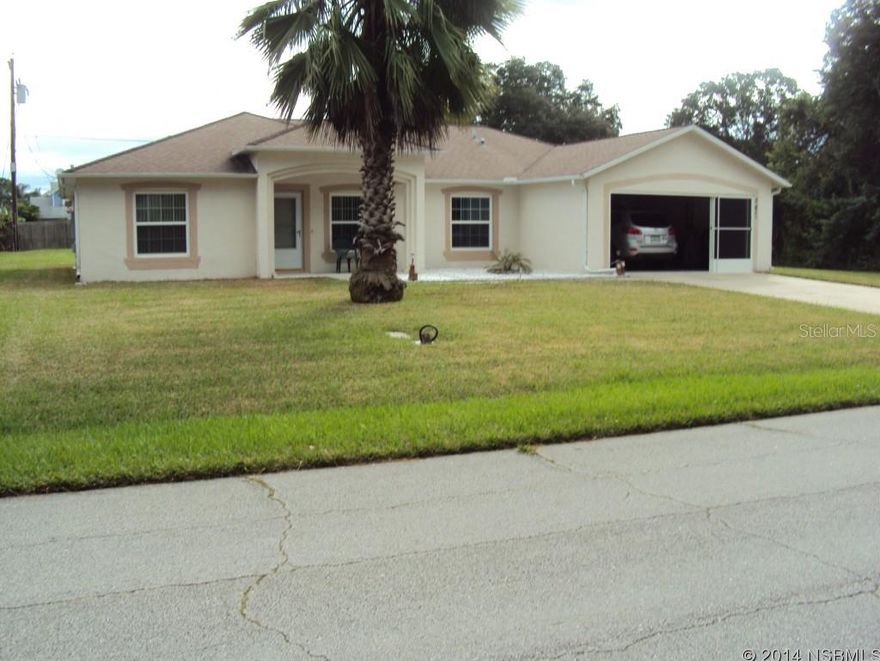 This beautiful spacious home sits on quiet a corner lot. It offers with the open floor plan and vaulted ceilings a breakfast bar and an oversized eat-in kitchen along with a formal diningroom. It also has a family room, formal living room and enclosed oversized Florida room. The amenities include a large garden tub with spa jets, walk-in closets, personal office/den/4th bedroom, large laundry room and oversized garage equipped with a sliding screen door.. The lawn has automatic sprinkler system with reclaimed water and plenty of room for a pool. ;Water: City