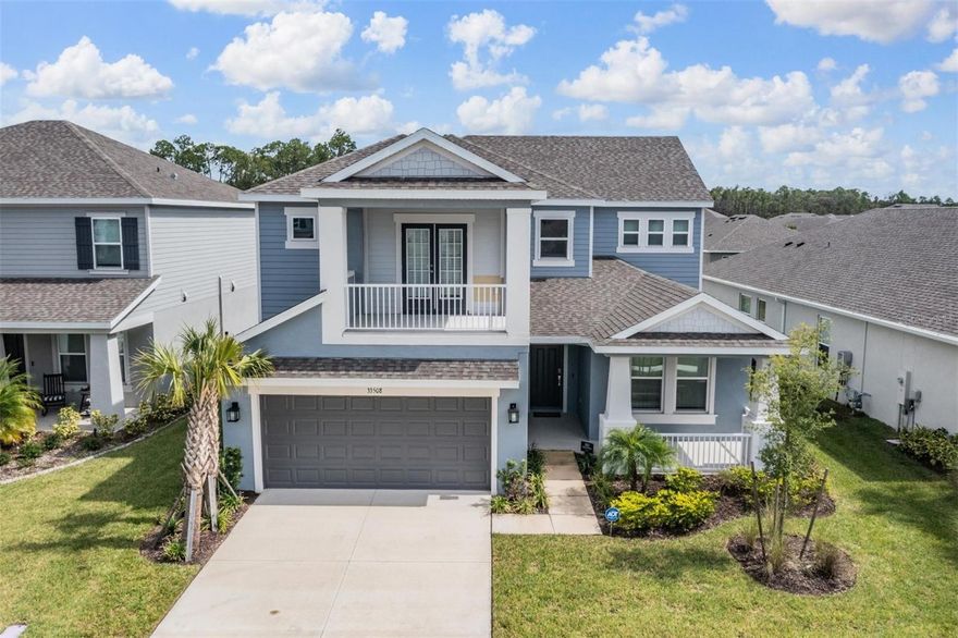 Welcome to your dream home at 33508 Mainstay Lane, nestled in the inviting community of River Landing in Wesley Chapel, FL! This stunning residence is essentially brand new, Taylor Morrison Barbados floor plan built in 2024 and has not been permanently lived in! It offers everything you could wish for in a home, combining comfort and style across a generous 3,422 square feet of living space. The layout boasts 4 spacious bedrooms, a versatile den/office that is perfect for remote work or a creative space. With 3.5 bathrooms, mornings are a breeze for everyone. The heart of this home is the gourmet kitchen, where culinary dreams come true. It features a built-in oven, gas cooktop with range hood, and modern stainless steel appliances, making meal prep a delight. The adjoining pantry ensures ample storage for all your kitchen essentials.?Relax and entertain in the upstairs loft space or enjoy fun-filled evenings as a dedicated game room. Step outside into your expansive backyard with ample space for outdoor activities. The covered patio invites you to enjoy Florida's sunny days and balmy evenings, making it a perfect spot for grilling or unwinding. With its blend of luxurious features and thoughtful design, this home at 33508 Mainstay Lane is more than just a house—it’s your new sanctuary. Come and see all it has to offer. Located in River Landing with access to the community amenities- clubhouse, pool, tennis courts, soccer field, park and playground. This community has so much to offer!