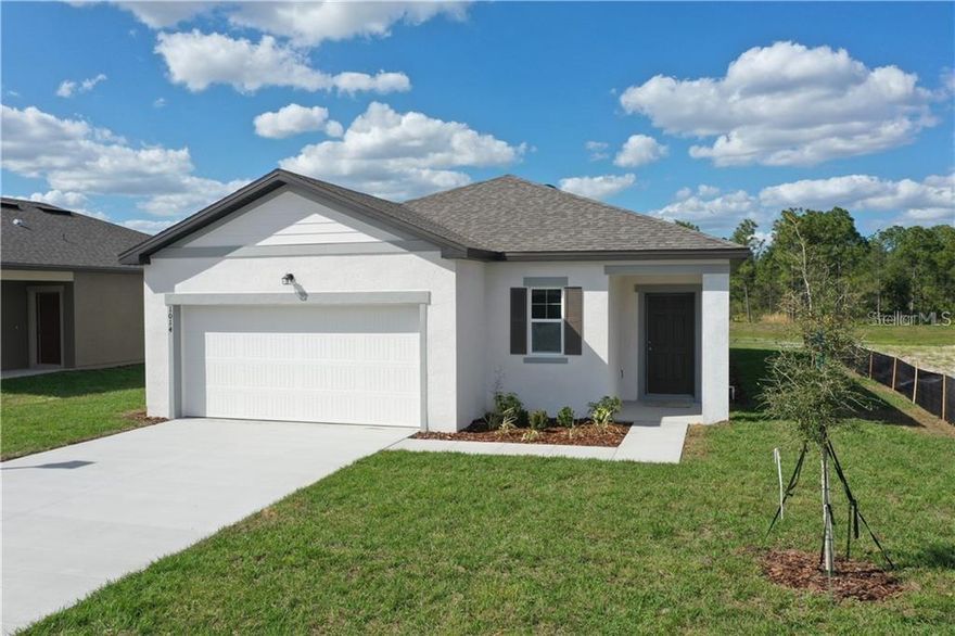 **VIDEO IS THE SAME MODEL BUT IN A DIFFERENT COMMUNITY** Brand new construction! The one-story 3 bedroom 2 bathroom Glimmer plan is the perfect first home for your family! This home features open concept living where you will delight in a bright and airy kitchen, family room and dining space -- perfect for entertaining. The open kitchen offers brand new stainless steel appliances, granite counter tops, updated cabinets, large breakfast bar and a spacious closet pantry. The master bedroom includes an en suite bath and walk-in closet. There is an inside laundry with washer and dryer included. You will enjoy the extended 2-car garage, covered front porch, a private back patio -- perfect for your morning coffee and plenty of outdoor space for family, pets or parties. Call today to schedule a showing and learn how you can make this wonderful home your own! ;Water: City