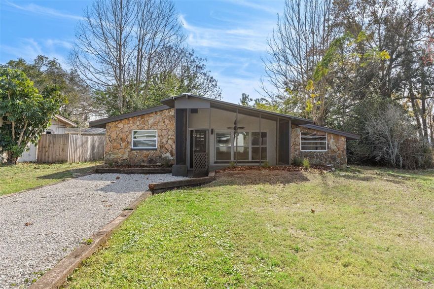 Beautifully Renovated 3 Bedroom, 1 Bathroom Home Featuring A Large Screened-In Front Porch Perfect For Relaxing. This Move-In Ready Property Boasts Luxury Vinyl Plank Flooring Throughout And A Bright Open Floor Plan. The Brand-New Kitchen Showcases New Cabinets, Stainless Steel Appliances, And A Sleek Microwave Hood. A Separate Utility Room Adds Convenience And Extra Storage. Step Outside To A Covered Patio Ideal For Entertaining. The Property Also Includes A Separate Building Located At The Rear Of The Lot, Offering Endless Possibilities As A Studio, Workspace, Man Cave, She Shed, Or Additional Flex Space. Schedule Your Showing Today!