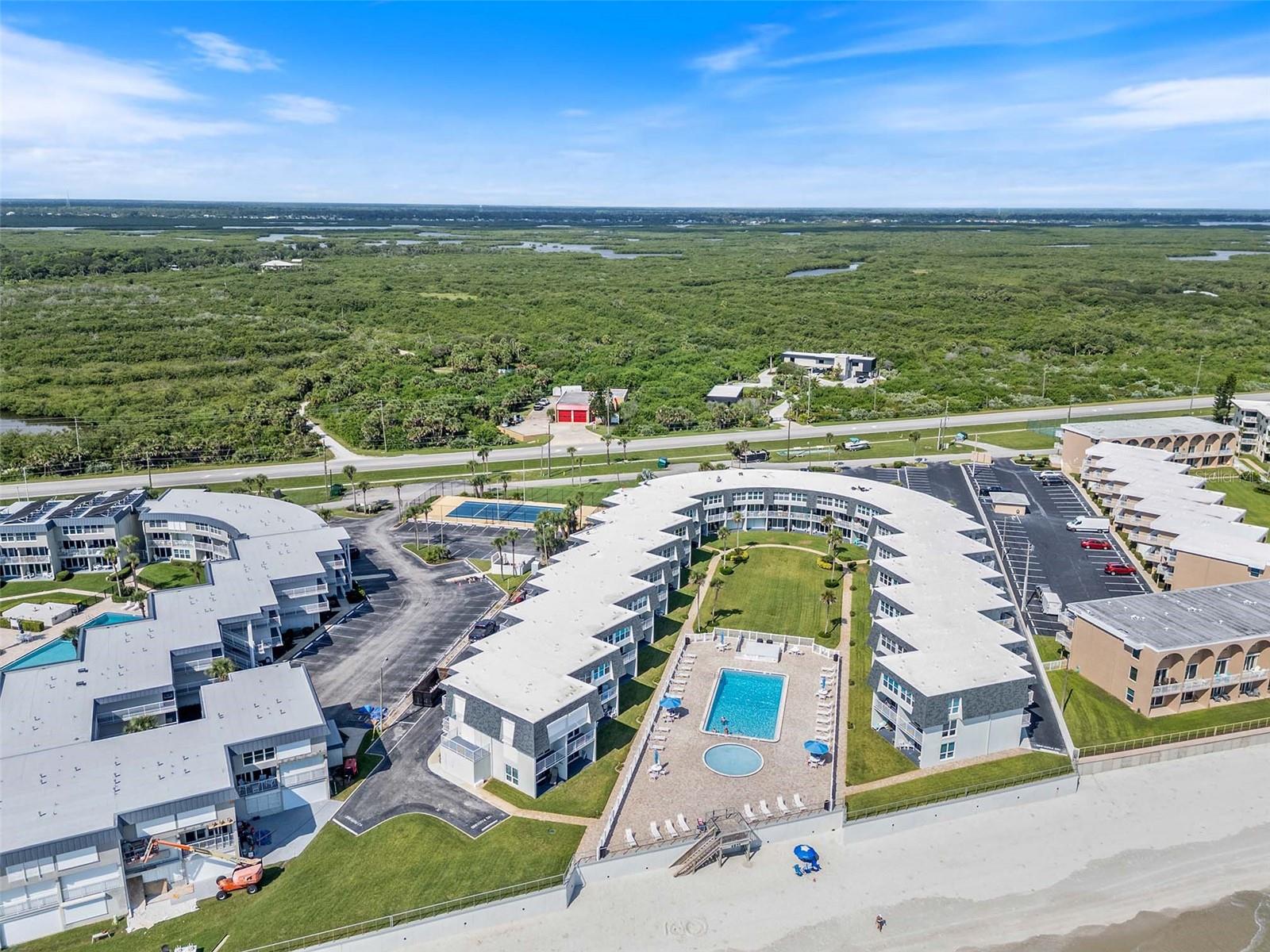Beautifully updated and maintained Ocean View 2/2 Condo. in the Direct Ocean Front Community of Surfside. NO DRIVE BEACH. Offered Fully Furnished, this Turn Key Beach Pad is beautifully appointed with a casual coastal vibe. The main level includes a spacious great room with adjacent ocean view balcony, well equipped kitchen and a full bathroom with walk-in shower. Upstairs you'll find a large ocean view Primary Bedroom, a Full Bathroom with Jacuzzi Tub/Shower and a large 2nd Bedroom. Surfside offers a beautiful ocean front pool, separate laundry rooms for owners and renters, bike storage room and a dedicated owner storage compartment to keep beach toys safe and out of the way.
Come Enjoy the Ocean Breezes and Car Free Beach! All measurements are approximate and Buyer responsible for verifying all dimensions.