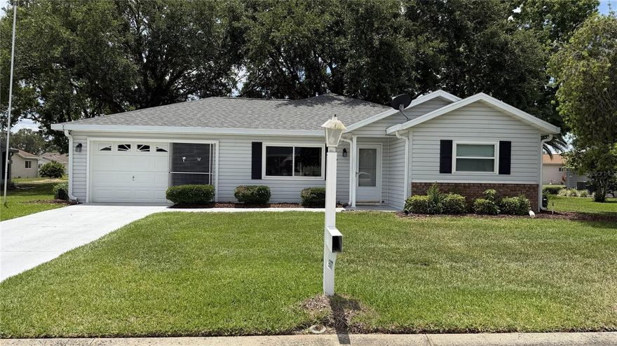 Short Sale. Spruce Creek South • 55+ Gated Community • 2 Bed • Luxury Vinyl Flooring • Roof (2025) • Move-in Ready • 

Welcome to this upgraded 2-bedroom, 2-bath "Juniper" home in Summerfield, FL, located in the 55+ gated golf community of Spruce Creek South, which offers many social and recreational activities, a clubhouse, community pool, fitness amenities, trails, and more. The community is also not far from The Villages Spanish Springs Town Square, and other restaurants, shopping, medical facilities.

Interior features include vaulted ceilings, painted accent walls, luxury vinyl flooring throughout the living room and bedrooms. Galley-style kitchen offers counter seating, newer stainless appliances, and generous cabinet and counter space. Extend your living space into the large enclosed lanai shaded by mature trees. An extended one-car garage approximately 15' wide by 26' deep, includes the laundry area plus additional storage/workspace area. 

Spruce Creek South is privately owned/operated/managed by Spruce Creek Operations, LLC 55+ Deed Restricted Community. The recorded Deed Restrictions and Covenants are available for public viewing with the Marion County Clerk of Court either via online or in person. The recorded Deed Restrictions and Covenants govern the community, such as the required monthly assessments fees which is currently about $179. Buyer to verify current fees, restrictions, management requirements, short sale terms, and property details. 2025 4-point Inspection and Wind Mitigation report available. Shingle Roof Replacement in 2025. HVAC H/P replacement in 2015.