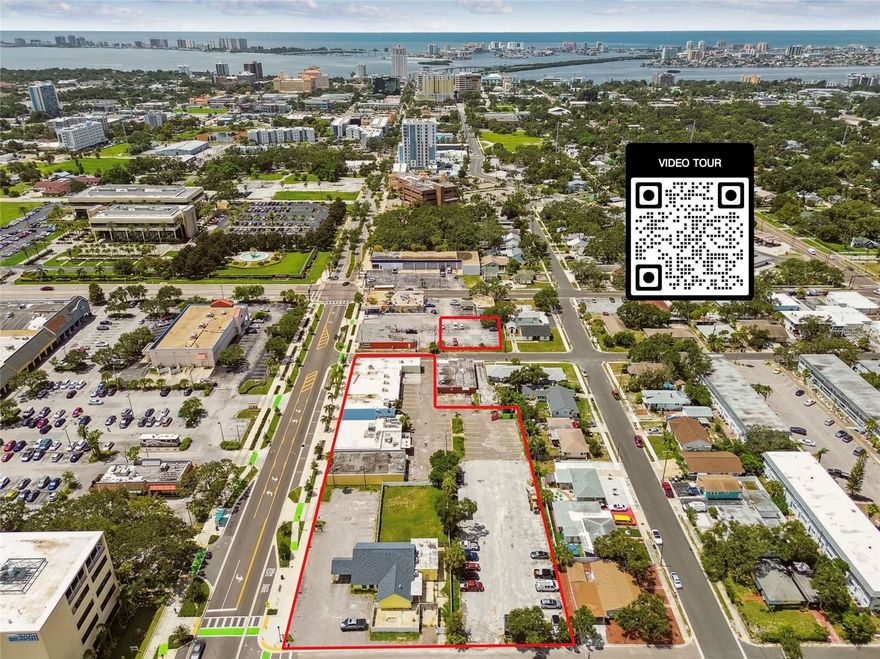 We are pleased to present 1214–1242 Cleveland Street, Clearwater, FL 33755 (the "Property"). This rare, nearly 2-acre four-parcel assemblage in the heart of Downtown Clearwater offers a full city block along Cleveland Street plus a stand-alone parking lot to the west — providing scale, flexibility, and redevelopment potential. The property is zoned (D)-Downtown and currently improved with 18,187 SF of mixed-use retail and restaurant space and multiple parking lots, featuring 435 feet of frontage from N Jefferson Ave to N Lincoln Ave. Positioned steps from the new Clearwater Gardens housing community and near major projects such as the Bluff Apartments, Harborview Hotel, new City Hall, and the PSTA Transit Station, the site stands as a true generational redevelopment opportunity in Clearwater’s urban core.