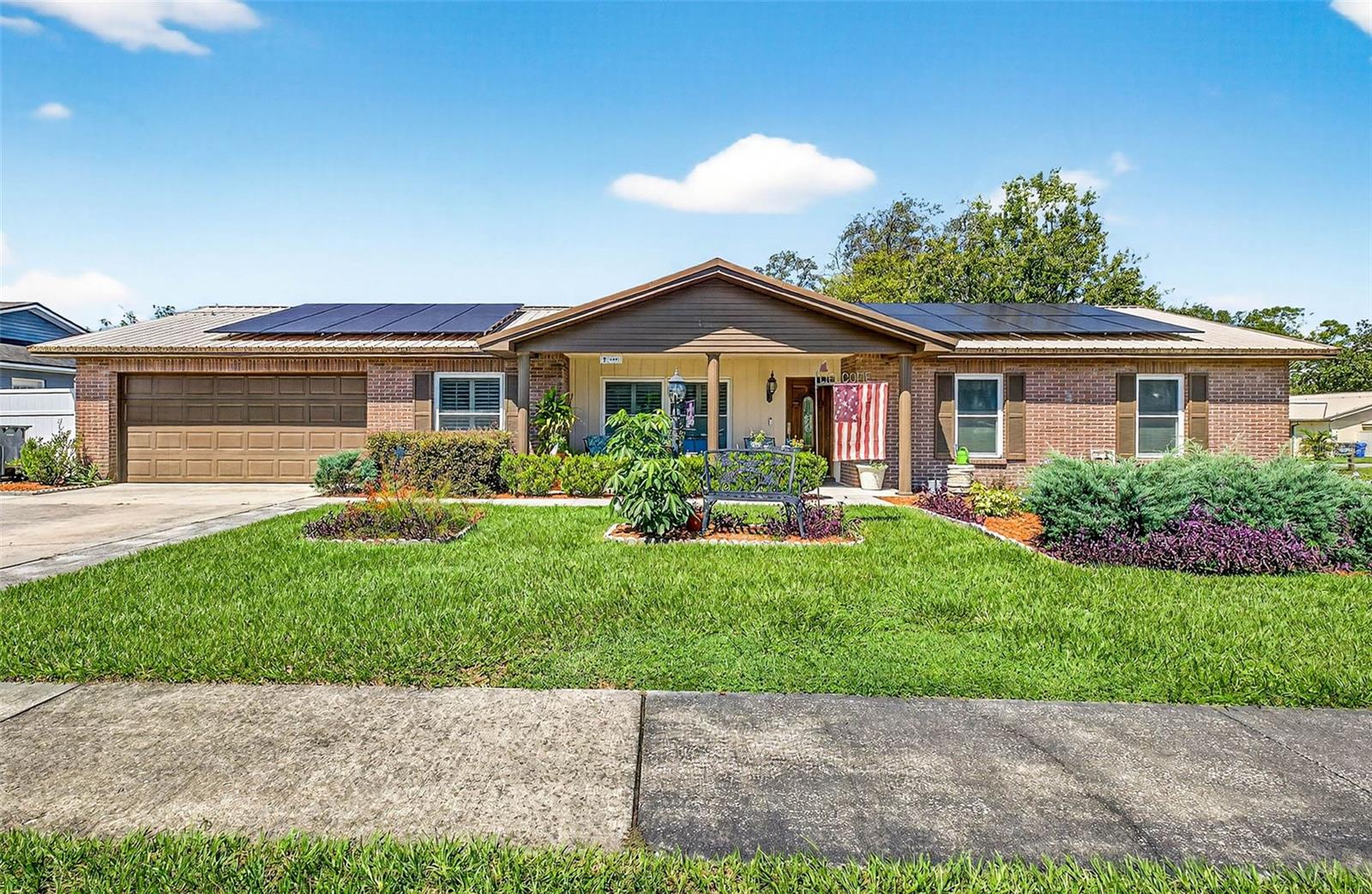 Welcome to this charming 3 bedroom, 2 bath home in Valrico, offering comfort, convenience, and energy savings with solar panels already in place! Step inside to a spacious living room filled with natural light, featuring French doors that open to the screened lanai—the perfect spot to relax or entertain. At the heart of the home, the central kitchen is well-equipped with stainless steel appliances, a handy breakfast bar, and a large closet pantry. The generous formal dining room provides plenty of space for gatherings, with room to showcase your favorite décor. The primary suite includes an ensuite bath, while the additional bedrooms are comfortably carpeted. A 2-car garage and convenient laundry room are thoughtfully located near the kitchen and lanai for everyday ease. Outside, the fenced backyard offers both privacy and functionality with a detached shed/workshop, ideal for hobbies or extra storage. This well-designed home blends traditional comfort with modern updates, making it a wonderful opportunity to enjoy Florida living in the heart of Valrico.