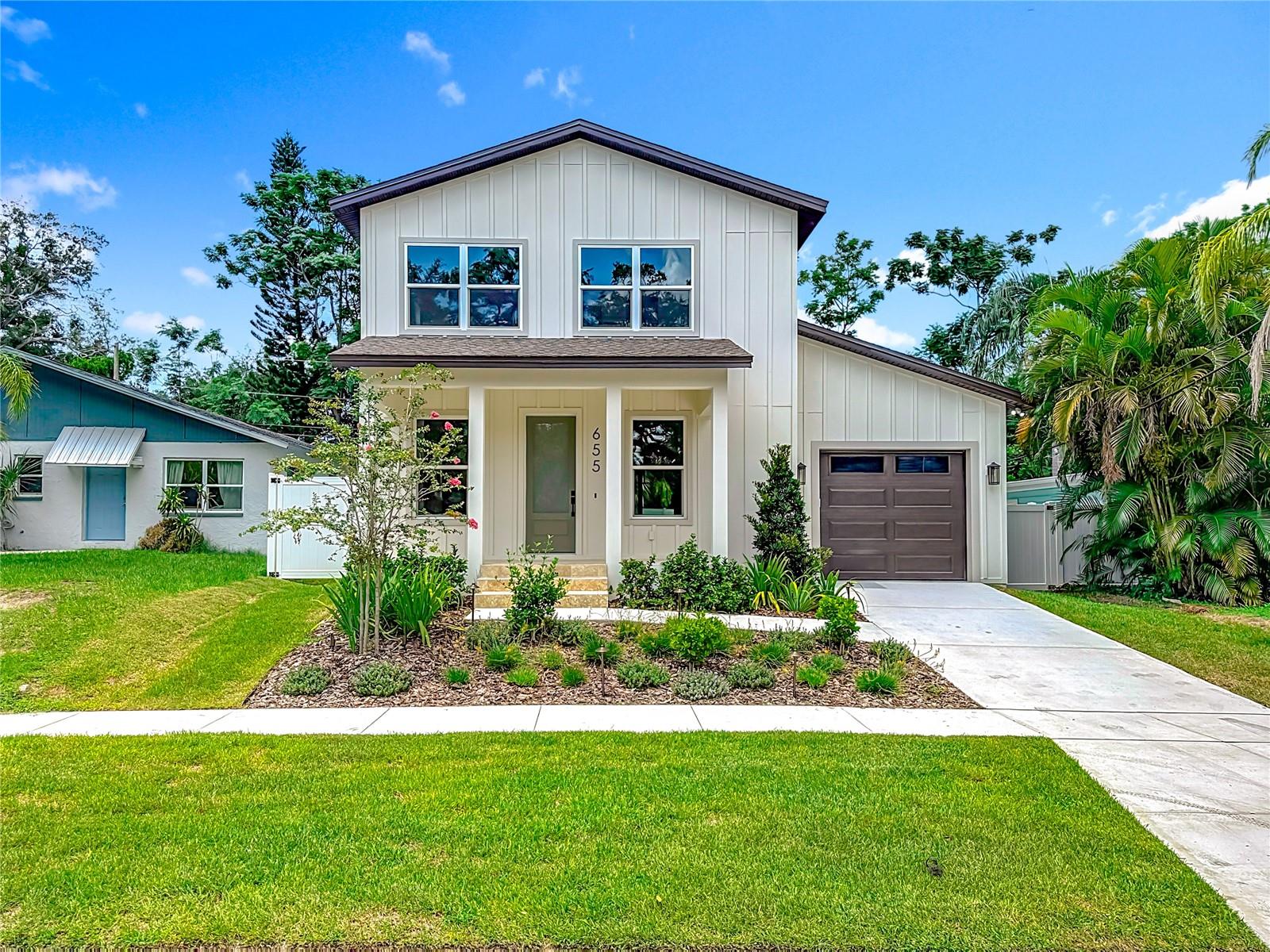 Brand New 2025 Construction – Move-In Ready!
Step into timeless modern living with this beautifully crafted 2-story single-family home featuring 3 bedrooms, 2.5 bathrooms, and a 1-car garage. Built for style, durability, and comfort, this home features luxury vinyl plank flooring throughout, hurricane impact windows, and a spacious open-concept layout perfect for today’s lifestyle.
The chef’s kitchen is a dream come true with high-end Bosch appliances, a dramatic waterfall-edge quartz island, sleek full-height custom cabinetry, soft-close drawers, gold-tone hardware, under-mount sink, designer backsplash, and a stunning integrated wood slatted ceiling detail that anchors the space with warmth and elegance.
All bedrooms are upstairs, including the serene primary suite with a large walk-in closet and spa-like en-suite bath featuring dual sinks, an oversized walk-in shower, and a private water closet.
The guest bathroom showcases high-end design with modern hexagon tile flooring, soft blue vanity cabinetry, quartz countertops, and brushed gold fixtures. A frameless glass tub/shower combo with tiled walls and a built-in niche adds both luxury and function.
Enjoy outdoor living with both front and back covered porches, a fully fenced backyard with room for a pool, and clean, modern curb appeal.
Located in the heart of Safety Harbor, this home offers the perfect blend of small-town charm and vibrant community living. Enjoy walkable access to the picturesque downtown area, known for its quaint shops, local restaurants, weekly farmers markets, art festivals, and the iconic Safety Harbor Resort & Spa. Nestled along the shores of Old Tampa Bay, residents enjoy beautiful waterfront parks, scenic trails, and year-round outdoor activities. With top-rated schools, easy access to Clearwater, Tampa, and major airports, Safety Harbor is one of Pinellas County’s most desirable places to call home.
This home blends thoughtful craftsmanship, elevated finishes, and move-in-ready convenience—schedule your private tour today!