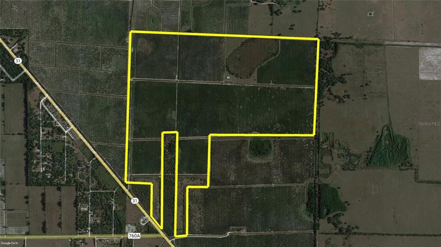 435+ Acres in the heart of DeSoto County. Currently planted in citrus, this property is ideal for farmland, sod farm or can be cleared for pastureland. There are two permitted 10” wells on site. Located on Hwy 31 just 30 minutes from Ft. Myers and I-75. Call today for a showing!