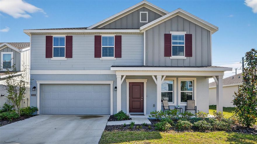 Welcome to this stunning 4-bedroom, 2.5-bath single-family home, one of the largest floor plans in the desirable LPGA Preserve community of Daytona Beach, Florida. Built in 2024, this nearly new residence offers over 2,500 square feet of modern living space with an open-concept design perfect for families, entertaining, or those seeking a move-in ready home. The main level features a spacious living area, a flexible bonus room ideal for an office or playroom, and a beautifully designed kitchen that flows seamlessly into the dining space. Upstairs, enjoy a large loft, a dedicated laundry room, and a luxurious primary suite with an ensuite bath and walk-in closet. Relax on the extended front patio with a peaceful water view or unwind on the rear patio overlooking the scenic preserve. Located just minutes from shopping, dining, golf, and beaches, this LPGA Preserve home combines comfort, convenience, and contemporary style in one of Daytona Beach's most sought-after communities.