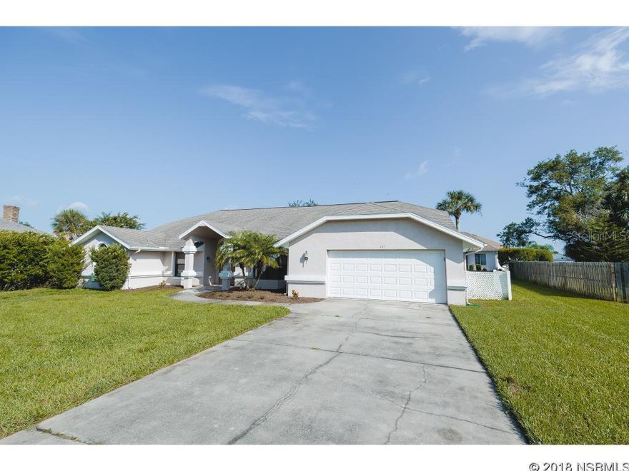 Welcome to this beautiful 3 bedroom 2.5 bathroom house with a bonus room in the perfect location!  This home is located just minutes from both Hidden Lakes golf course and NSB Municipal golf course, and its just a few minutes drive over the bridge to the beach.  This house boasts countless updrages.  It has new exterior pain, new interior paint, granite counter tops, 4th bonus room, double living rooms, enclosed porch, and the property features a double lot.  This home is turn key and ready to live!  Contact your agent for a showing today. ;Water: City