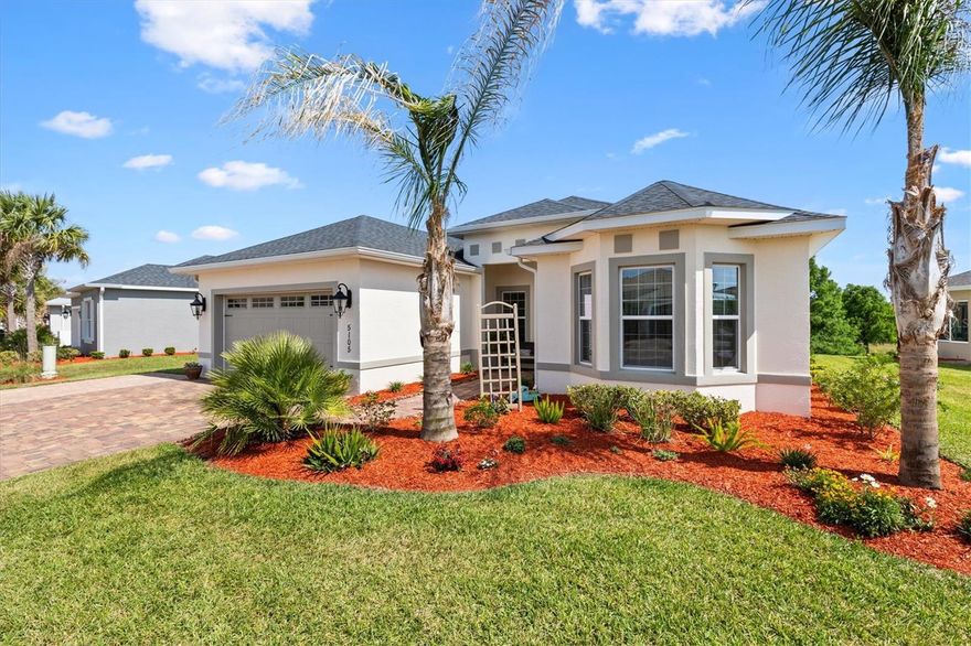 Welcome to this 2022 BERKSHIRE MODEL in LAKESIDE LANDING, offering 4 BEDROOMS, 2 BATHS, and LOADED WITH UPGRADES. This move-in ready home features TILE FLOORING THROUGHOUT MAIN LIVING AREAS with CARPET IN BEDROOMS, GRANITE COUNTERTOPS, TILE BACKSPLASH, CROWN MOLDING, and a SPACIOUS KITCHEN PANTRY.

Enjoy an OPEN FLOOR PLAN with INDOOR LAUNDRY and a LARGE GARAGE with AMPLE STORAGE. The EXPANDED PAVER DRIVEWAY accommodates up to 4 CARS, and FRONT AND GARAGE STORM DOORS allow for great NATURAL AIRFLOW.

Step outside to your PRIVATE BACKYARD RETREAT featuring a 12x28 COVERED TILE LANAI and an EXPANSIVE 24x48 BIRDCAGE with SPA POOL overlooking a GORGEOUS WATER VIEW, perfect for relaxing or entertaining.

Lakeside Landing offers RESORT STYLE AMENITIES including a POOL, PICKLEBALL, TENNIS, and a DOCK ON LAKE MIONA. Conveniently located just across the street from THE VILLAGES, accessible by STREET LEGAL GOLF CART, giving you the lifestyle without the price tag.

HOA INCLUDES LAWN CARE, TRIMMING, AND IRRIGATION WATER, making for EASY, LOW MAINTENANCE LIVING.

This is one you do not want to miss.