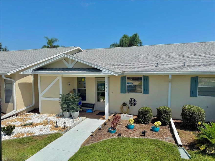 Are you ready to live the Florida lifestyle? This property is nestled in the desirable Sun N Lakes Community which offers many great amenties such as two 18 hole golf courses, pickleball, and Island View Restaurant. Even better, the Granada Villa Condo pool is only 6 yards from your backdoor! This 2 bedroom, 2 bath home is an affordable way for you to enjoy so many perks. The HOA is only $309 a month which covers the exterior of the home- roof, painting, windows, and exterior insurance. The rear spacious porch has been renovated by replacing the screens with windows and insulated walls. There is a portable air conditioning to make it more enjoyable. There is also a utility room for extra storage and the washer and dryer which both hold 7L of laundry. Some upgrades to the home include newer bathroom faucets, glass shower door, and toilets. New flooring was installed in the kitchen and living room. Windows have been tinted to provide privacy and to be more efficiant. Both bedrooms have walk-in closets. The kitchen has newer appliances and the countertops have been updated. The location of the condo is conveniently near the hospital, doctors offices, shopping, schools, and restaurants. Come check it out for yourself!!