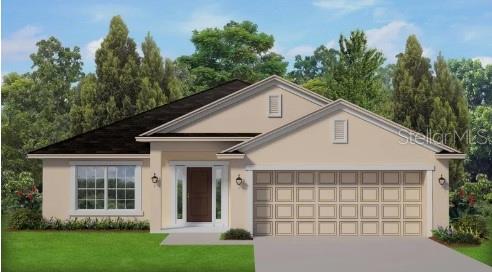 Pre-Construction. To be built. Welcome to Watercress Cove, a gated community known for its peaceful atmosphere and stunning surroundings. This thoughtfully designed 2,200 sq. ft. home features a split floor plan with 4 spacious bedrooms, 3 bathrooms, and a 2-car garage. Step inside and enjoy vaulted ceilings, elegant quartz countertops, and tile flooring throughout (with carpet in the bedrooms). The home, set on public water and sewer, offers serene water views, providing a relaxing retreat. Conveniently located close to restaurants, shopping, the North Port Aquatic Center, and just 30 minutes from popular Gulf beaches, this home is perfect for those seeking comfort, convenience, and a peaceful community.