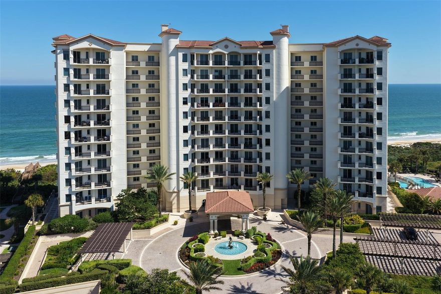 Luxury Oceanfront Living at Tuscany in Hammock Dunes. 
Discover refined coastal elegance in this 6th-floor, four-bedroom, three-and-a-half-bath oceanfront residence located in the highly sought-after Tuscany Condominium. Showcasing an open floor plan with 9' impact-glass sliders opening to two private balconies with panoramic views, Ceramic tile flooring enhances the main living areas, while the bedrooms provide soft carpeting for comfort.
The kitchen was completely remodeled in 2020 with leathered granite countertops, new cabinetry, induction cooktop, and double oven, Stainless Steel appliances. The primary bath was fully renovated in 2023 with quartz countertops, new cabinetry, tile, plumbing, fixtures, and a bidet toilet. Additional features include a WiFi-connected thermostat, refrigerator, and kitchen faucet, custom closet systems in the primary suite, and built-in cabinetry in both the living room and primary bedroom for A/V and storage.
Enjoy the convenience of a large breezeway storage area, two assigned garage parking spaces (#11 & #122) in a secured, gated garage, and an air-conditioned storage locker (#5). Tuscany residents benefit from on-site management, a building engineer, and an available guest suite for visitors. Resort-style amenities include an oceanfront heated pool and spa, fitness center, social and theater rooms, sauna, coffee bar, library, and summer kitchen.
Located in the private, gated community of Hammock Dunes, where optional club membership offers two championship golf courses by Rees Jones and Tom Fazio, oceanfront dining, tennis, pickleball, croquet, fitness center, and an array of social events. Ideally situated on Florida’s central Atlantic coast, just one hour from Jacksonville or Orlando, and 30 minutes to St. Augustine or Daytona Beach. Schedule your private showing today to experience the coastal luxury lifestyle that defines Tuscany at Hammock Dunes.