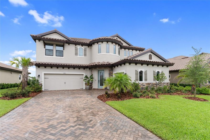 Price Drop!!!
Offering over 4,200 sq. ft. this 3 car, 5 bedroom, 4.5 bath home was designed to impress. With great attention to detail inside and out. This home features striking curb appeal with a rotunda front entry, ornate glass front door,  tropical landscape and split garage design. The 2 story foyer welcomes you with a soaring double circular tray ceiling. Upon entering the oversized foyer you will see an office with glass doors, modern style dining room which leads the way to a luxurious gourmet kitchen, with expansive island, quartz countertops, and an upgraded table extension for even more seating. This kitchen features an abundance of 42" cabinets and drawer space, as well as under island cabinet storage. Pantry- walk in with frosted glass door. Kitchen appliances include a gas cooktop with vented hood, microwave with convection oven and refrigerator. The kitchen overlooks the grand family room. The family room has 8' sliders off the back which offers serene views of the preservation area. There is also a bedroom/guest suite on the first floor and full bath. Covered Lanai on first floor is rough plumbed and has a gas rough in for a future summer kitchen, fenced in backyard. As you come up the eloquent stairway, the 2nd floor boasts the Owner's Retreat and opulent bath. The Owner's bath includes an oversized, free standing soaking tub, glass enclosed shower, with dual shower heads. One being a rain shower head and his and hers walk in closets. You will also find 3 more generous bedrooms and 2 full baths, one featuring a Jack and Jill style bath. This home also includes a sizable bonus room with rough in for wet bar and access to the 2nd floor screened in balcony. Great for entertaining and taking in the scenic views of the natural preserve. The Laundry room comes with a laundry sink. The washer, dryer are included in the sale. Crosswind Ranch offers a variety of amenities.  Residents will enjoy a resort-style community pool, open-air cabana, pocket parks, and scenic water and conservation views. Further amenities may include a community amenity center, pickleball courts and trails. Crosswind Ranch is conveniently located to top area schools, Tampa, St. Petersburg, Sarasota and the Gulf Coast's beautiful beaches. 
This home is even better in person! Popular Madeira III floor plan. Schedule your private tour today!!! (Seller is licensed real estate agent)