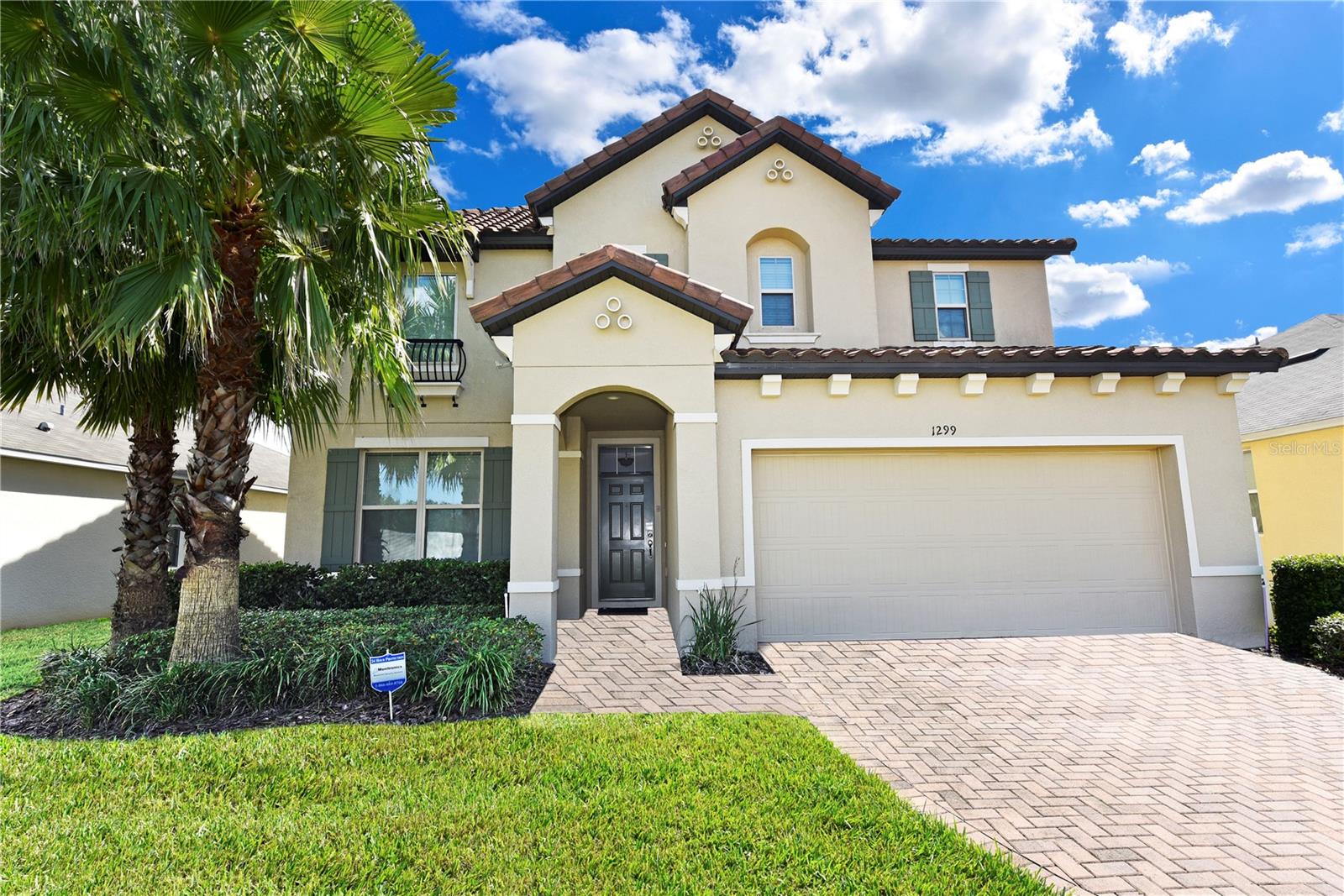 Fully furnished 7-bedroom villa in The Dales at West Haven. This luxury home is situated on one of the most sought-after lots in the community, featuring a south-facing pool and hot tub. Relax and enjoy the late afternoon sun and beautiful Florida sunsets from your oversized 14x28-foot pool! The large pool deck and spacious kitchen are perfect for entertaining your family, friends, and/or rental guests. With a total of 7 bedrooms and 6 full bathrooms, and over 3,500 square feet, this home can accommodate a large group of guests in comfort and style. This popular Beazer Homes-built Samoa model includes a brick paver driveway and pool area, as well as a tile roof. The Dales at West Haven is one of West Haven's newest subdivisions and is zoned for short-term rentals. West Haven has a fantastic location, close to Disney parks, Champions Gate, shopping centers, and world-class restaurants. This gated luxury community includes a clubhouse with a pool, fitness center, tennis courts, and sand volleyball. The home is currently in a rental program, and future reservations can be passed on to the buyer. Don't wait on this one!