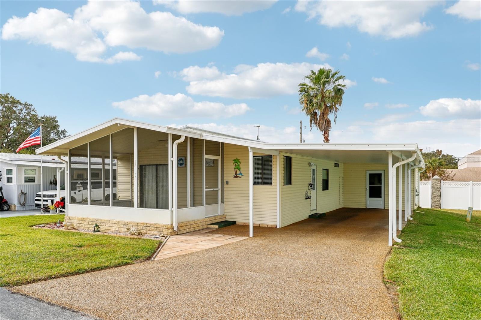 **Price Reduction**
Discover the charm of this beautifully updated 2-bedroom, 2-bathroom manufactured home in Harbor Oaks, a vibrant 55+ active retirement community nestled along the shores of Lake Griffin. With 1,040 sq. ft. of thoughtfully designed living space, this home provides modern updates and the perfect setting for your next chapter. The kitchen is tastefully updated, blending style and functionality, while updated flooring throughout adds to the fresh and welcoming atmosphere. In 2021, the hurricane strap tie-downs were brought up to current code, providing added stability and peace of mind. Outside, a freshly paved river rock driveway enhances convenience and curb appeal.
Harbor Oaks invites you to enjoy an active, carefree lifestyle with an array of amenities designed to enrich your experience. Residents can gather in the clubhouse, relax in the heated pool and spa, or engage in recreational activities such as shuffleboard, horseshoes, and Petanque. For water enthusiasts, the community offers a fishing pier, a 31-slip covered marina, and a private boat ramp, making it easy to enjoy Lake Griffin’s beauty.
Lake Griffin provides the perfect backdrop for boating, fishing, and stunning sunsets, while Harbor Oaks' location just 15 minutes from The Villages ensures easy access to exceptional shopping, dining, entertainment, and premier medical facilities. Whether you’re looking to relax, socialize, or explore, this home and community offer it all. Schedule your tour today and see why Harbor Oaks is the ideal place to call home!