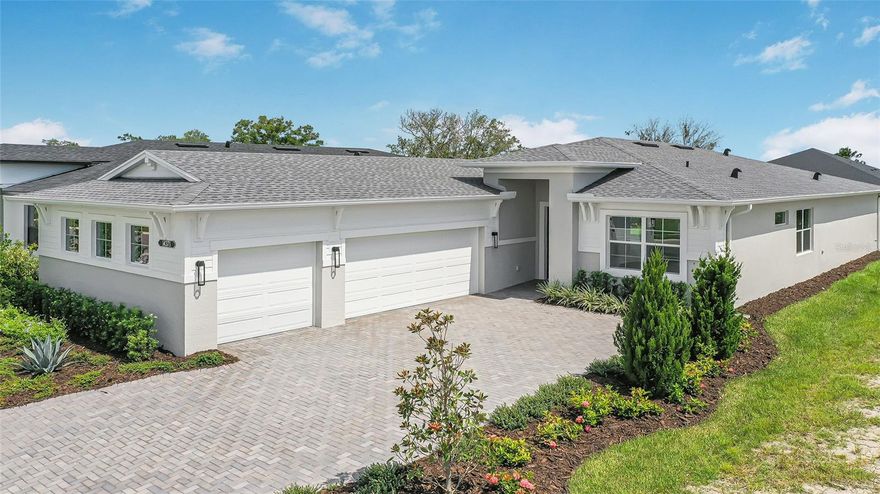 Discover effortless Florida living in the Laura Model at Woodland Preserve by Kolter Homes—a beautifully crafted, move-in ready home designed for comfort, style, and everyday functionality. A charming Coastal exterior creates inviting curb appeal, complemented by a spacious three-car garage with plenty of room for vehicles and storage. Inside, the open-concept layout offers a seamless flow between the gourmet kitchen, dining area, and great room, filling the space with natural light and making it perfect for both relaxing and entertaining.
Featuring 3 spacious bedrooms, 3 full bathrooms, and a versatile den ideal for a home office or guest space, this thoughtfully designed floor plan adapts to your lifestyle. The Chef Kitchen features a 36” Stainless Steel Gas Cooktop, veined quartz countertop, upgraded large cabinet crown molding, 24” Deep Cabinet above the refrigerator with side panel, Artisan multitone backsplash tile, and Contemporary Sink Bowl Stainless Sink. Designer Features are Laminate wood plank flooring in Main Living, Flex space, Kitchen and Laundry. The Owner’s Bath includes Frameless Shower enclosures. Blending elegant design with practical luxury, the Laura at Woodland Preserve is ready to welcome you home. Woodland Preserve offers boutique-style living with a planned Community Center featuring a resort-style pool, hot tub, fitness and yoga studios, card and billiards rooms, pickleball and bocce courts, green space, and a walking trail.