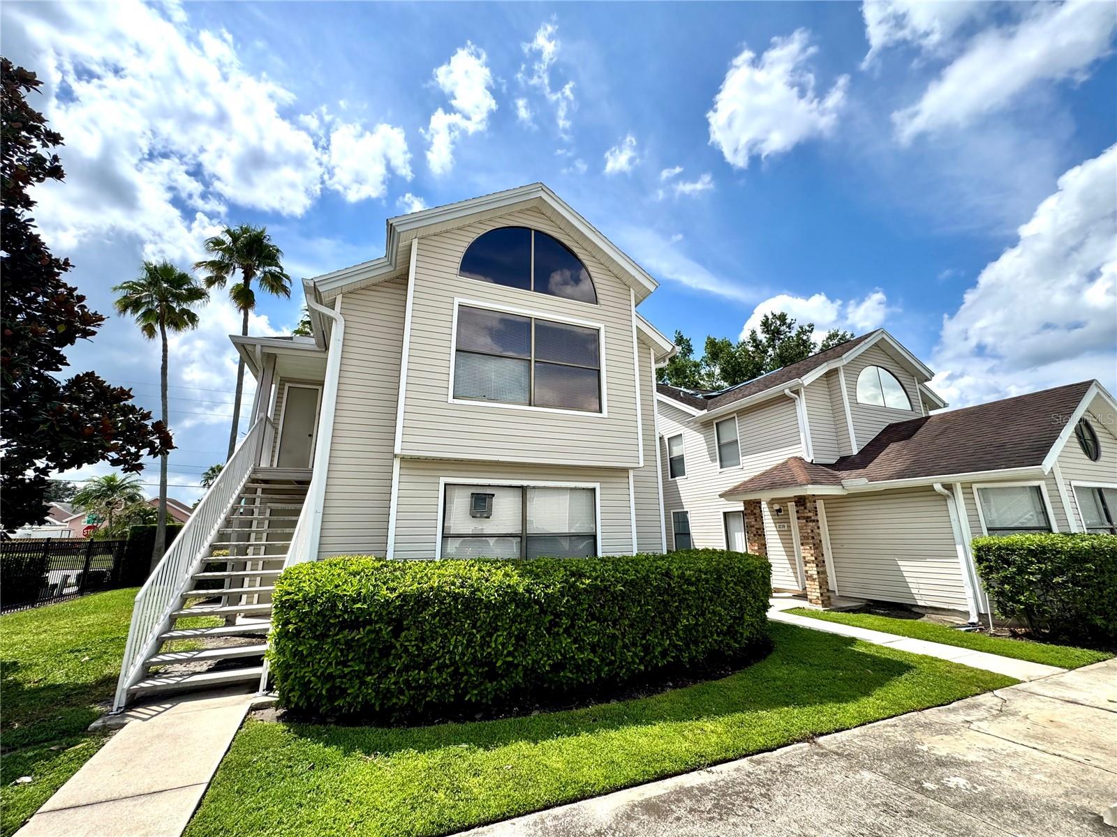 Welcome to Shadow Bay Villas! Ready to move in second floor condo, conveniently located in the heart of Kissimmee. These lovely unit features an open concept floor plan with 2 bedrooms, 2 full bathrooms, 1,100 square feet of living space, with new carpets throughout, vaulted ceilings. Master bedroom features a walk-in closet and en-suite bathroom. Inside laundry closet with a full size washer and dryer. These quiet community has a pool and club house. Assigned parking space for the unit.
The community is conveniently located close to schools, the Loop Shopping Center, restaurants, hospitals, amusement parks, and easy access to mayor roads.