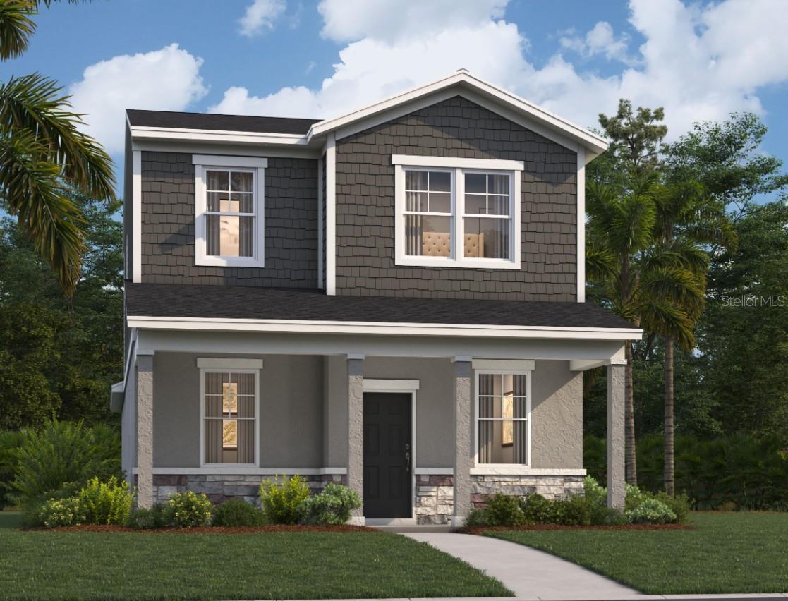 Under Construction. Stanley Martin builds new construction homes in the Brack Ranch community in St. Cloud, Florida. This neighborhood is ideally located midway between downtown Orlando and the beaches of Florida's east coast. You'll have the best of both worlds- the excitement of the city and the tranquility of the coast right at your fingertips. Downtown Orlando and its famous theme parks are just 25 miles away, and I-95 is only 35 miles away, making for an easy commute. With easy access to SR-417, SR-528, US-192, and Florida's Turnpike, your commute will be a breeze. Plus, with Orlando International Airport just a 15-minute drive away, travel is a breeze. It's not just about the surroundings: Brack Ranch is packed with amenities designed to enhance your lifestyle. Take a dip in the pool, relax in our clubhouse, or explore the many hiking trails.
The Mae is a 3 bedroom 2.5 bath floor plan with a 2 car garage that is perfect for any homebuyer! With an open floorplan design, oversized kitchen island with a covered porch included! This home is perfect for hosting friends and family, or having a nice relaxing evening.