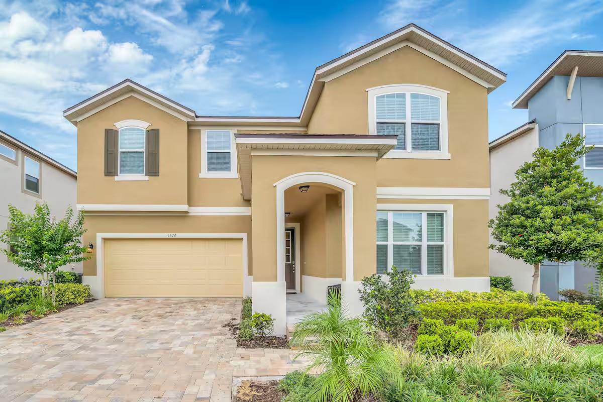 Exceptional 9-bedroom, 6.5-bath pool home in Solara Resort, just minutes from Disney. Built in 2019 with lots of upgrades and a luxury furniture package and private movie theater. This turn-key property is fully furnished and rental ready. Features include a game room loft, private bar, spacious living areas, and themed bedrooms. The screened pool, spa, and extended deck provide the perfect outdoor retreat.Enjoy Solara’s world-class amenities: FlowRider® surf simulator, grand heated pool, fitness center, sports courts, splash pad, multiple dining options, and 24/7 gated security. Perfect as a vacation home or investment property!