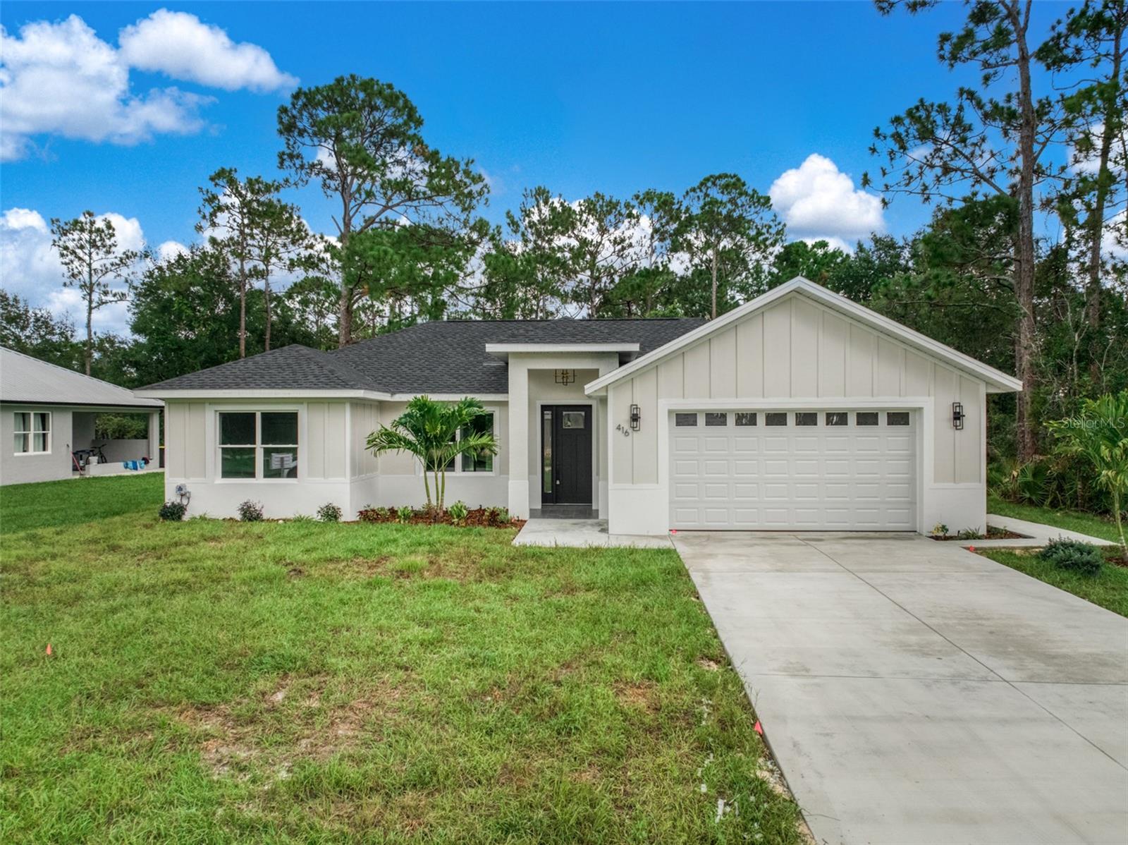 Brand New Construction in Sebring Country Estates! Be the first to live in this beautifully built 3-bedroom, 2-bath home
located in the desirable Sebring Country Estates! Designed with a modern split floor plan, this home offers an openconcept living area and a stylish kitchen complete with sleek stainless steel appliances. The spacious primary suite
includes a private en-suite bath and a convenient laundry room just steps away. Enjoy quality finishes throughout,
including attractive wood laminate flooring, ceiling fans, and thoughtful touches that make the home move-in ready. The
attached 2-car garage provides ample storage and parking, while the large backyard with a covered patio is perfect for
relaxing or entertaining. This is Florida living at its best—don’t miss your chance to make it yours!