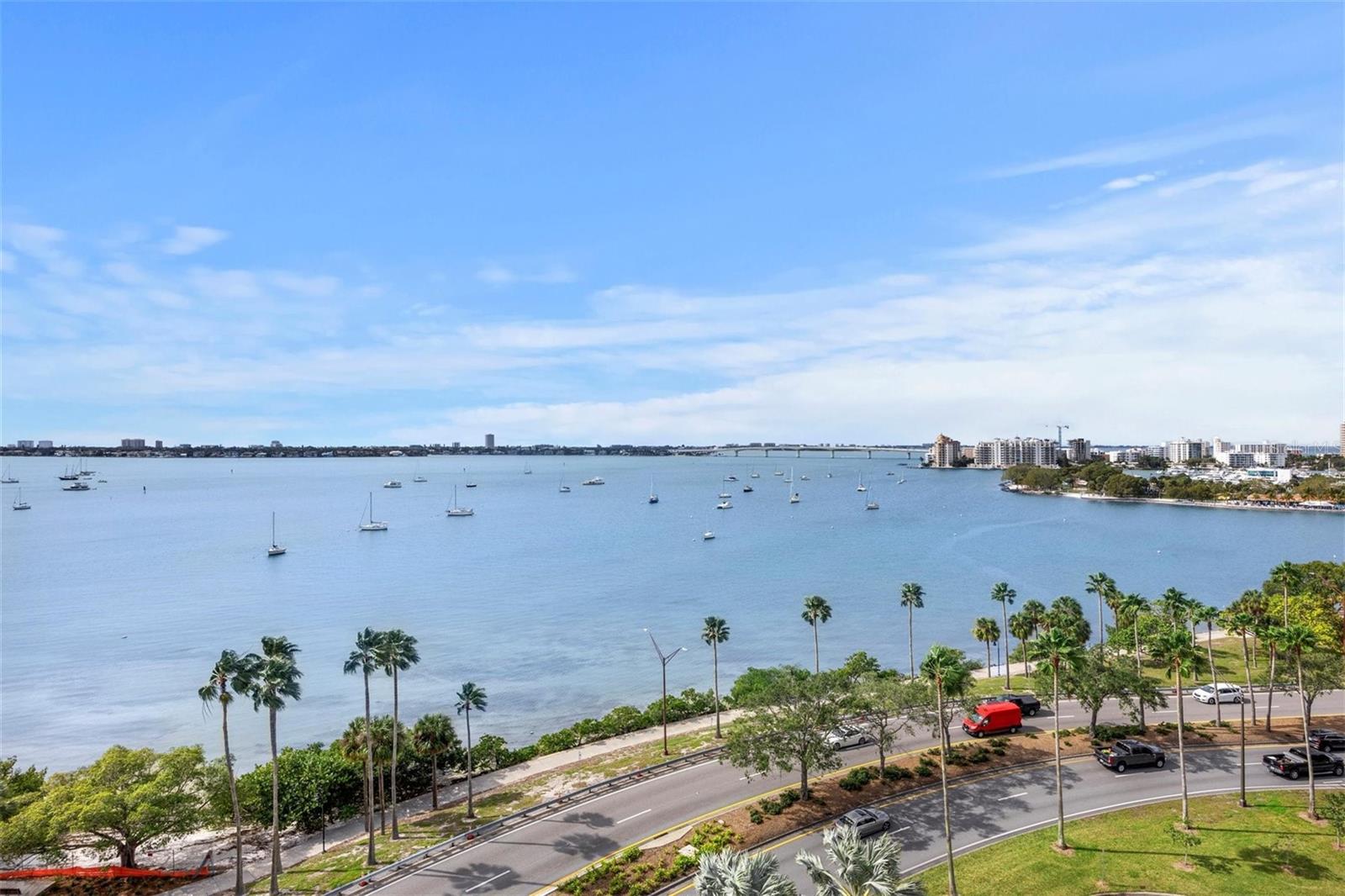 Stunning furnished rental available for long term occupancy. High-end furnishings, luxury finishes and a Million dollar view. Iconic building offering an exceptional downtown lifestyle. It’s located on Marina Row with the best view of every coveted sight in Sarasota: the open bay, moored sailboats along Bayfront Park, the John Ringling Bridge, Golden Gate Point, Bird Key, Lido Key, Siesta Key, the Gulf of Mexico and Selby Gardens. A 10th floor end unit with semi-private elevator foyer. This fully renovated and furnished masterpiece will offer an instant feeling of peace as you enter and immediately see the breathtaking and unobstructed views. The main living areas live more like an open concept home than a condo, and with the 30-foot wall of west-facing windows, the views are enjoyed from the living room, sitting area, dining room, and kitchen. The sun truly rises and sets here. Embassy House is a secure, well maintained modern architecture masterpiece. The lobby and amenities have been recently renovated with luxury mid-century modern finishes, custom furnishings, and artwork specifically curated for the building. Fitness center with views of the bay, conference room with kitchenette, recently refurbished heated pool, guest parking, electric car charging station, car wash area, grill and outdoor tables are a perfect set of amenities. Everyday can be as relaxed or active as you desire, whether you choose to lounge with coffee or entertain with cocktails while taking in the mesmerizing views or venture out and walk to coffee, restaurants, boutiques, art galleries, along the bayfront, to Marie Selby Botanical Gardens or to the Saturday Farmer’s Market. Your best life starts here.