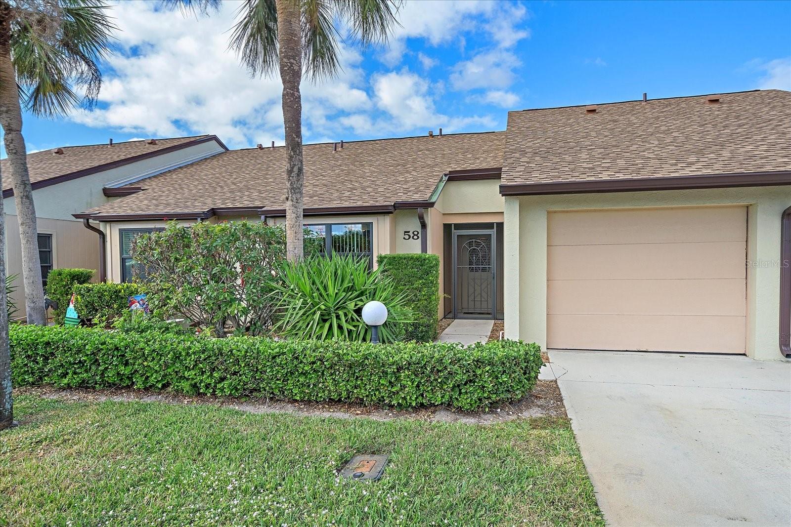 Welcome to your dream villa! This attractive two-bedroom, two-bath home comes fully furnished and is just waiting for you to move in. With views of the golf course, you'll feel like you're on vacation every day. Featuring a newer roof (2024), new water heater (2025), and a freshly painted exterior (2025), this villa offers peace of mind and curb appeal. Step inside to discover luxury vinyl flooring throughout the living room, dining room, and bedrooms, while the rest of the home features tile flooring. The living and dining areas boast a vaulted ceiling, creating an open and airy atmosphere. French doors lead you out to your cozy Florida room, where you can relax. The master bedroom is a true retreat, complete with a spacious walk-in closet. This villa is in move-in ready condition, located within the Fairways of Capri community. Here, you can enjoy access to a heated pool and clubhouse, making it perfect for socializing or unwinding. The Fairways of Capri is an active, maintenance-free community just a short drive from the Waterford Golf Club. Plus, you're only five miles from downtown Venice and the stunning Gulf of Mexico! Don’t miss your chance to see this fantastic furnished turnkey unit today—your new lifestyle awaits!
