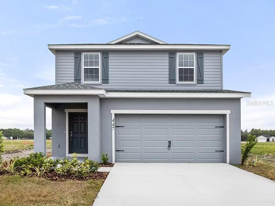 New construction home with 1996 square feet two-story including 3 bedrooms plus loft and 2.5 bathrooms. Enjoy an open kitchen with Samsung stainless steel appliances, a walk-in pantry, and a spacious island, fully open to the dining café and gathering room. The living area, laundry room, and baths include luxury wood vinyl plank flooring, with stain-resistant carpet in the bedrooms. Upstairs, you'll find your owner's suite complete with an en-suite bath with dual vanities, a tiled shower, and a walk-in wardrobe with linen stack. Two secondary bedrooms and a flexible loft share a Jack-and-Jill Hall bath with dual vanities. Plus, enjoy a 2-car garage, under truss lanai custom-fit window blinds, architectural shingles, energy-efficient insulation and windows, and a full builder warranty ***Please note - Virtual Tour showcases the home layout; colors and design options in actual home for sale may differ. Furnishings and décor do not convey!