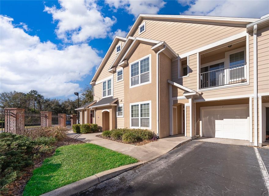 Take a look at this lovely, well maintained 1 bed, 1 bath condo located in Ocoee! GATED community! BRAND NEW LUXURY VINYL FLOORING throughout - 2026! NEW INTERIOR PAINT- 2024. NEWER WATER HEATER - 2023. NEWER LIGHT FIXTURES - 2022. Beautiful, UPDATED KITCHEN with Stainless Steel appliances - 2025. A/C rebuilt - 2025. This home is PERFECT and features an open floor plan, balcony, laundry area, and ATTACHED 1 CAR GARAGE. Living area is spacious! Master bedroom features UPDATED master ensuite and two closets.  Community features mature landscaping throughout, large pool, community center, fitness center and on site management. Location is super convenient to shopping, dining, highways & more! Schedule a showing TODAY!