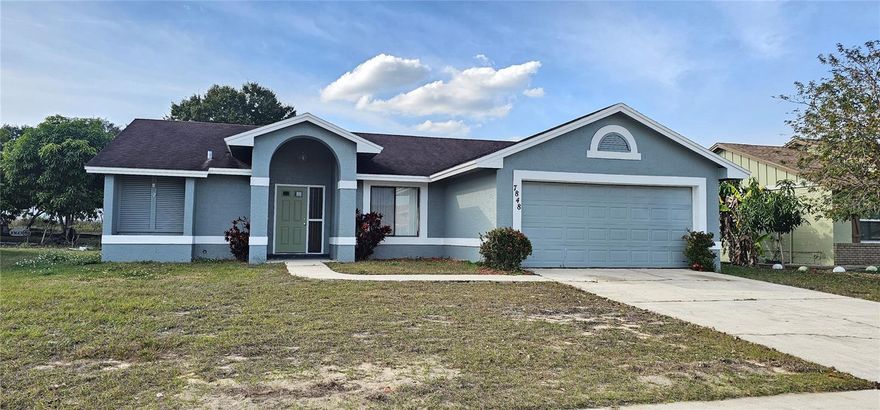 Charming single-family home nestled in the Westmoor community. Offering nearly 1,400 square feet of living space, this 3-bedroom, 2-bathroom home features a smart split-bedroom layout for added privacy. Upon entering, you're greeted by vaulted ceilings and a bright, open atmosphere. The dining room is positioned at the front of the home, perfect for entertaining, while the spacious living room at the back features a large sliding glass door that opens to a generously sized backyard. The kitchen, located to the right of the home, stainless steel appliances, a cozy breakfast nook, and direct access to the garage. The private primary suite is tucked away on the left side and includes a walk-in closet, ensuite bathroom with walk-in shower, and a vanity counter. Two additional bedrooms with built-in closets and a full bathroom with a shower/tub combo are located off the hallway near the kitchen. Outside, spacious backyard is open and waiting for your vision, for growing fruit trees, adding a swimming pool or enjoy family bbq etc.. Conveniently located close to shopping, dining, and the theme parks! This home offers both comfort and peace of mind, with space to grow and personalize—don’t miss the opportunity to make it yours!