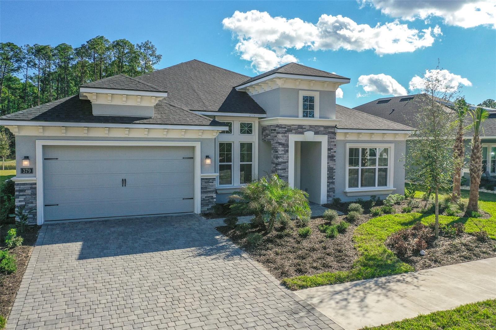This home comes complete with 4 bedrooms, office, 3 baths, and a 3-car garage. Walk through the front door into the main living. Large kitchen with quartz countertops, stainless steel appliances, tile backsplash, white 42in wood cabinets, walk-in pantry. Tiled floors, large sliders, transom windows. Private Master Suite with TREY ceiling, WALK-IN closet, large windows & en-suite Bath. Master Bath finished with QUARTZ countertops, dual sinks, white cabinets, WALK-IN TILE shower. Bedroom 2 and 3 are anchored at front of home sharing bath 3 with TILE tub/shower combo and QUARTZ vanity.