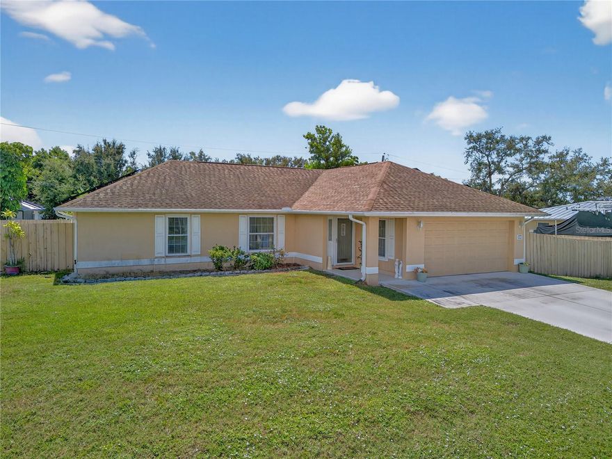 OVERSIZED LOT! 3 BEDROOM, 2 BATH, 2-CAR GARAGE POOL HOME CLOSE TO SOUTH VENICE BEACHES! 6.1 KW solar system is paid in full and provides energy efficiency and monthly savings. Step inside to an open floor plan featuring high ceilings, neutral décor, formal dining area, kitchen with plenty of cabinetry and counter space for cooking, stainless appliances including gas range, breakfast bar and casual dining area. Split floor plan provides privacy for guests offering primary bedroom with private bath plus two guest bedrooms, each with walk-in closet, and separate full bath with convenient pool access. Outdoor entertaining area features covered lanai and 14’x28' pool with southern exposure so guests from the north can enjoy an abundance of Florida sunshine overlooking fenced backyard with tons of room for furry friends to roam. Additional features and updates include hurricane impact windows, new well, new a/c in 2019, new gas hot water heater in 2023, water softener and 10’x18’ shed with electric. Located on quiet, pretty neighborhood street in the waterfront community of South Venice with quick access to the South Venice Civic Association where you can take scenic ferry rides to a private beach. Perfect location close to fishing, boating, restaurants, shopping, schools, downtown Venice and all amenities! Don’t miss this opportunity to make this amazing property your new Florida retreat or permanent residence. Schedule your private showing today!