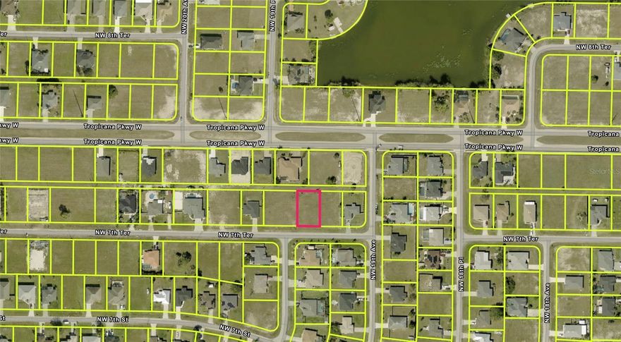 Create your dream home on this 0.23-acre lot in Northwest Cape Coral, a quiet and growing community! This single-family zoned parcel offers a spacious, sunny setting with no HOA, no deed restrictions, and no flooding concerns.

Ideally located between El Dorado Blvd and Tropicana, you’re close to schools, shopping, dining, and the new developments along Old Burnt Store Rd. Surrounded by newer homes, this oversized lot enjoys southern exposure, beautiful sunset views, and plenty of natural light.

With easy access to Pine Island, Matlacha, Punta Gorda, Charlotte Harbor, Fort Myers International Airport, downtown Fort Myers, and the world-famous beaches of Fort Myers, Sanibel, and Captiva, this property offers the best of Florida living.

A rare opportunity to design and build your perfect home in one of Cape Coral’s most promising neighborhoods — don’t miss out!